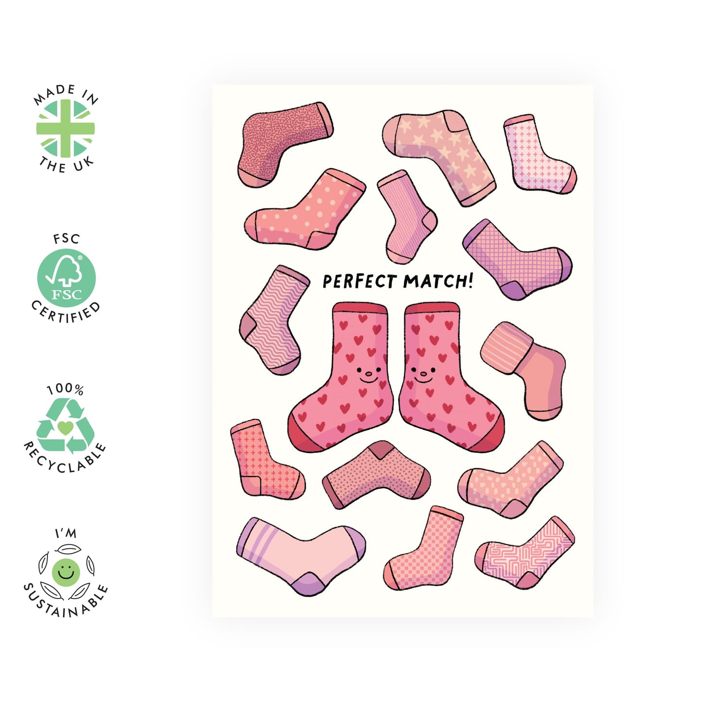 Cute & Romantic Anniversary Card - 'Perfect Match' - Anniversary & Valentines Gifts for Couples, Parents, Husband & Wife - Perfect Pair - Comes with Fun Stickers