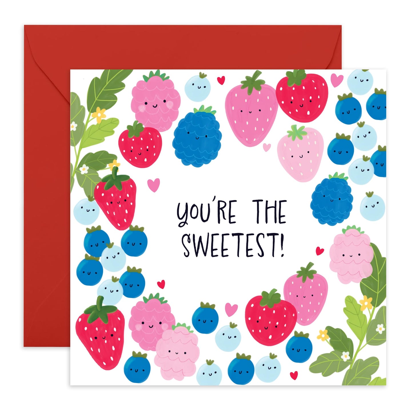 Anniversary Card For Wife Husband - You're The Sweetest Berry 2 - Wedding Card - Valentines Card For Boyfriend Girlfriend - Romantic Birthday Card For Partner - Comes With Stickers By Central 23