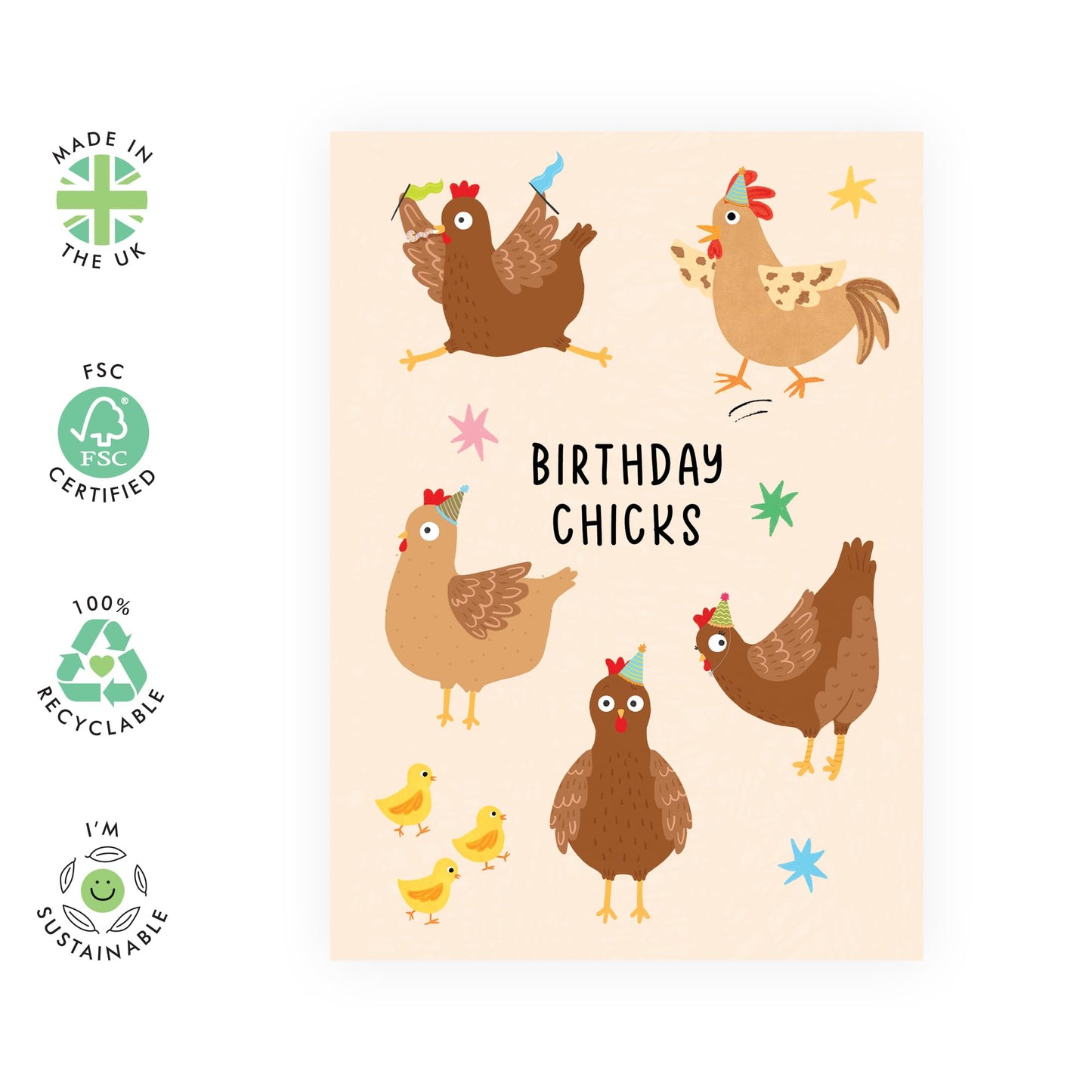 Funny Birthday Card For Women - Birthday Chicks - Cute Birthday Greeting Cards For Her - Gifts For Friends Girlfriend Wife - Comes With Stickers - By Central 23