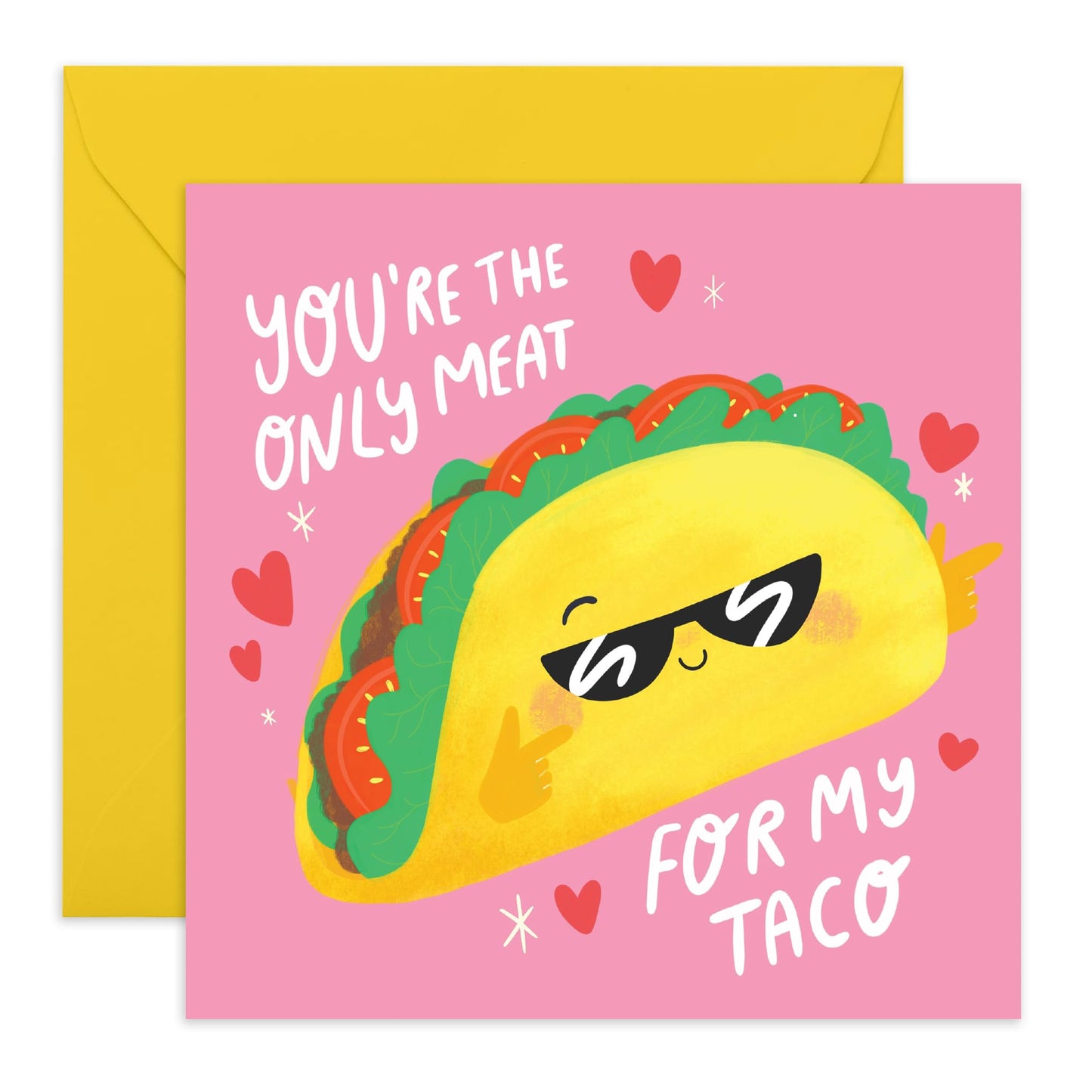 Funny Husband Anniversary Card - You're The Only Meat For My Taco - Boyfriend Birthday Card - Raunchy Valentines Day Cards For Men - Mexican Food Puns Humour - Comes With Stickers By Central 23`