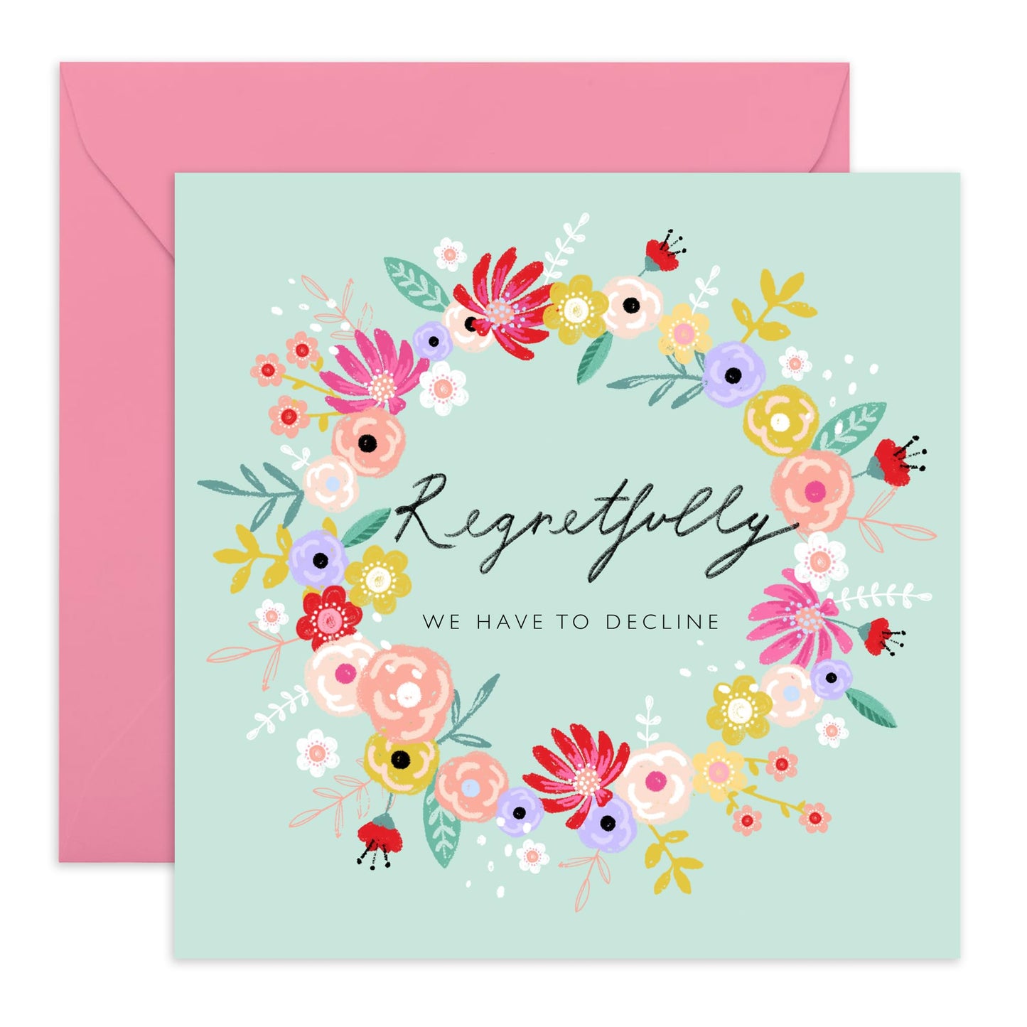 Wedding Declined Rsvp Card From Guest - Regretfully We Have To Decline - Wedding Regret Card From Guest - Wedding Invitations From Groom Bride - Comes With Fun Stickers By Central 23