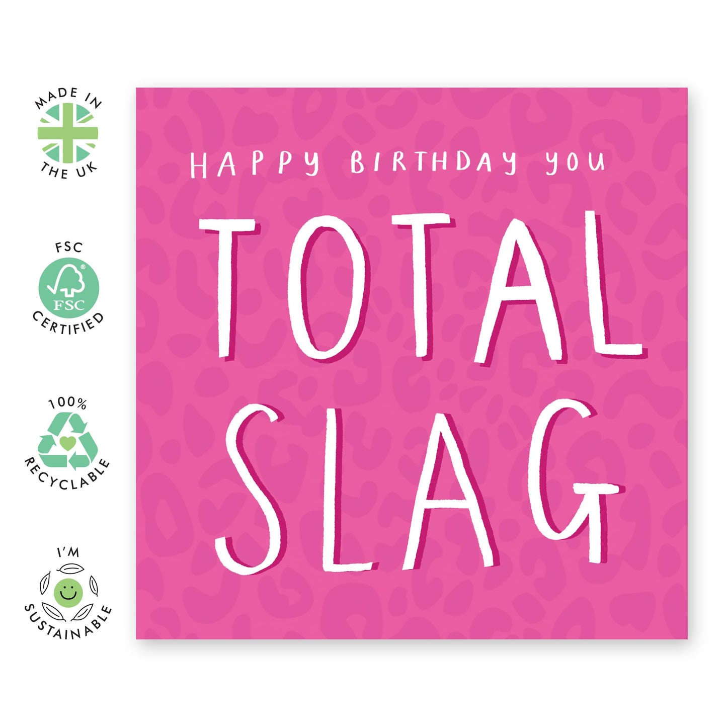 Friend Birthday Card Female - Total Sl*g - Rude Birthday Cards For Women - Funny Greeting Cards For Bestie Bff Colleagues - Gifts For Her - Comes With Stickers - By Central 23
