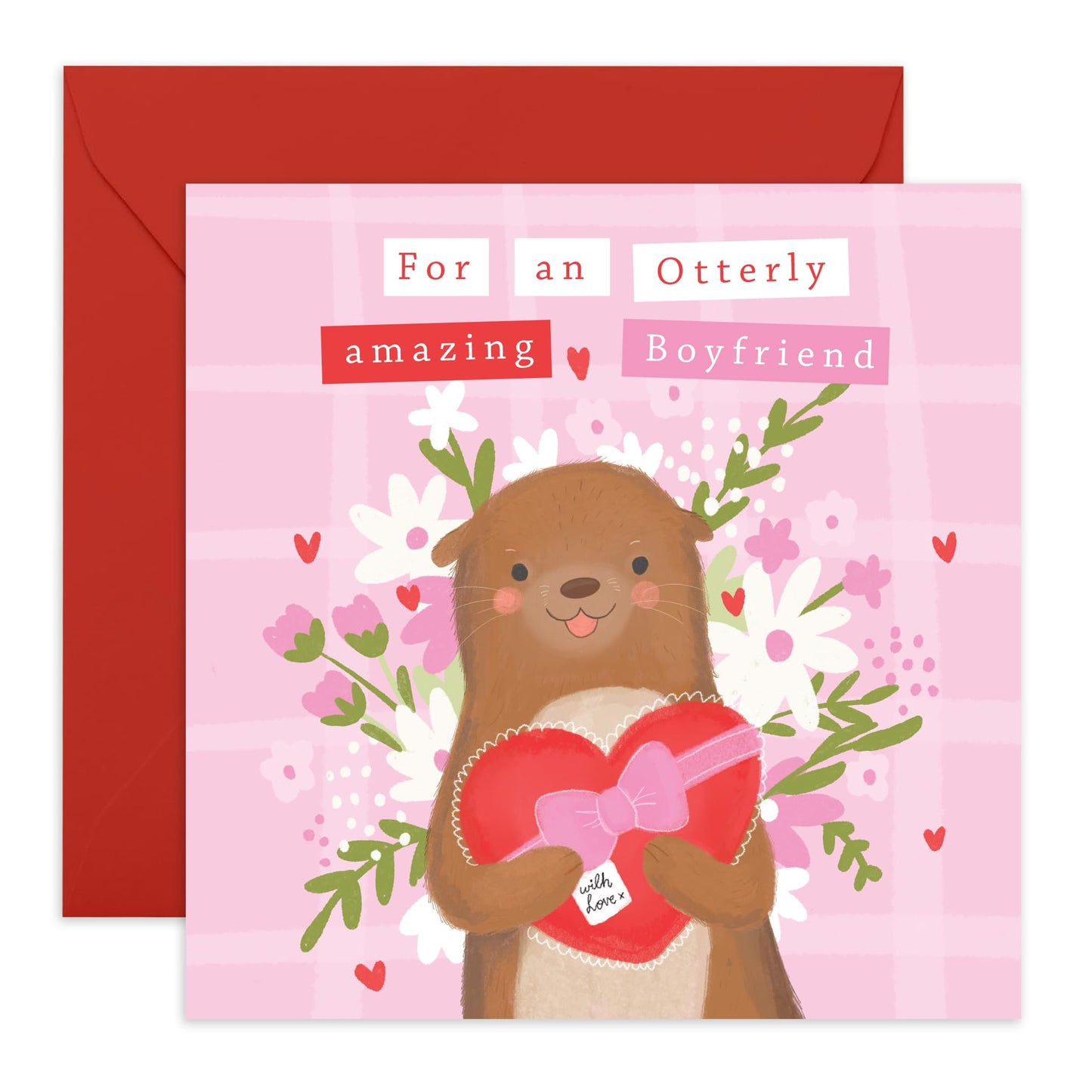 Boyfriend Birthday Cards For Men - For An Otterly Amazing Boyfriend - Romantic Anniversary Card For Boyfriend - I Love You Gift For Partner Him - Comes With Cute Stickers By Central 23