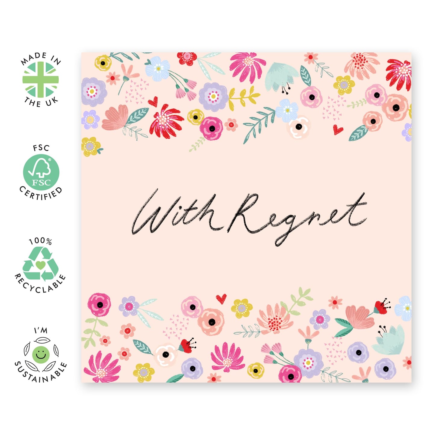Declined Wedding Invitations Response - With Regret Floral - Wedding Regret Card - Rsvp Reply Card From Entourage - Wedding Invitations Groom Bride - Comes With Fun Stickers By Central 23