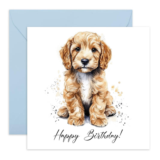 Puppy Birthday Card - 'Happy Birthday Dog' - Gifts for Dog Lovers, Fur Mum and Dad, Best Friends, Besties, BFF,Girlfriends, Sister - Adorable Pet - Comes with Fun Stickers
