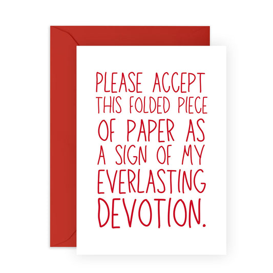 Romantic Love Card - 'Everlasting Devotion' - Romantic Valentines Day Gifts for Boyfriend, Husband, Wife, Girlfriend, Partner, Other Half - Chinese Food - Comes with Fun Stickers
