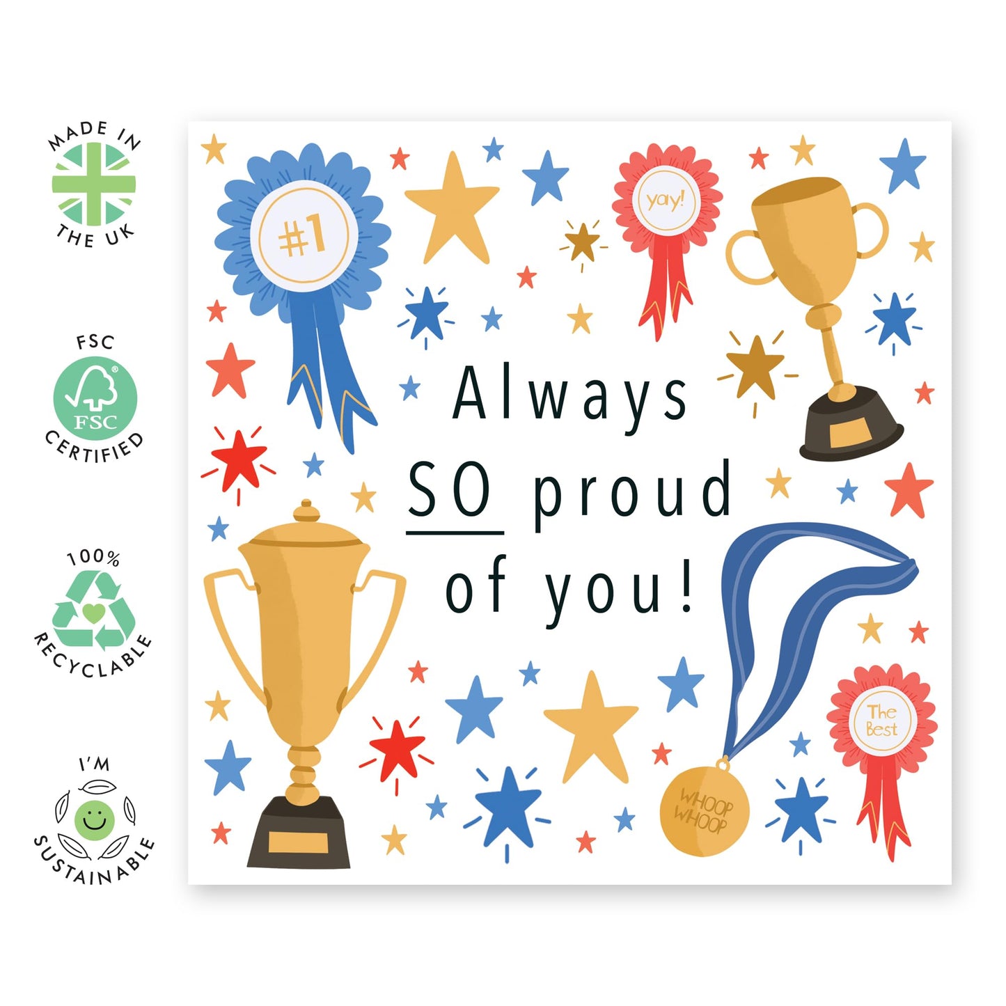 Congratulations Greeting Cards For Son Daughter - I'm So Proud Of You Cards And Envelopes For Him Her - Congrats Good Job Graduation Well Done Gifts For Men Women - Comes With Stickers By Central 23