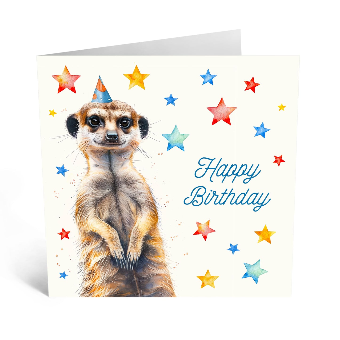 Birthday Greeting Card - 'MEERKAT BIRTHDAY' - Perfect for Celebrating with a Cute and Curious Twist - Ideal for Adding a Fun and Unique Touch to Their Special Day - Comes With Stickers By Central 23