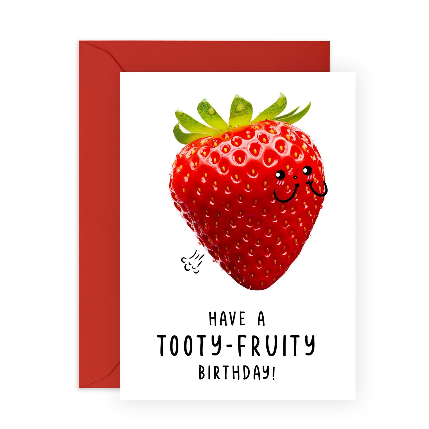 Happy Birthday Card - Tooty Fruity Birthday Strawberry - Funny Greeting Cards For Son Daughter Nephew Niece - Hilarious Birthday Card For Girls And Boys - Comes With Stickers By Central
