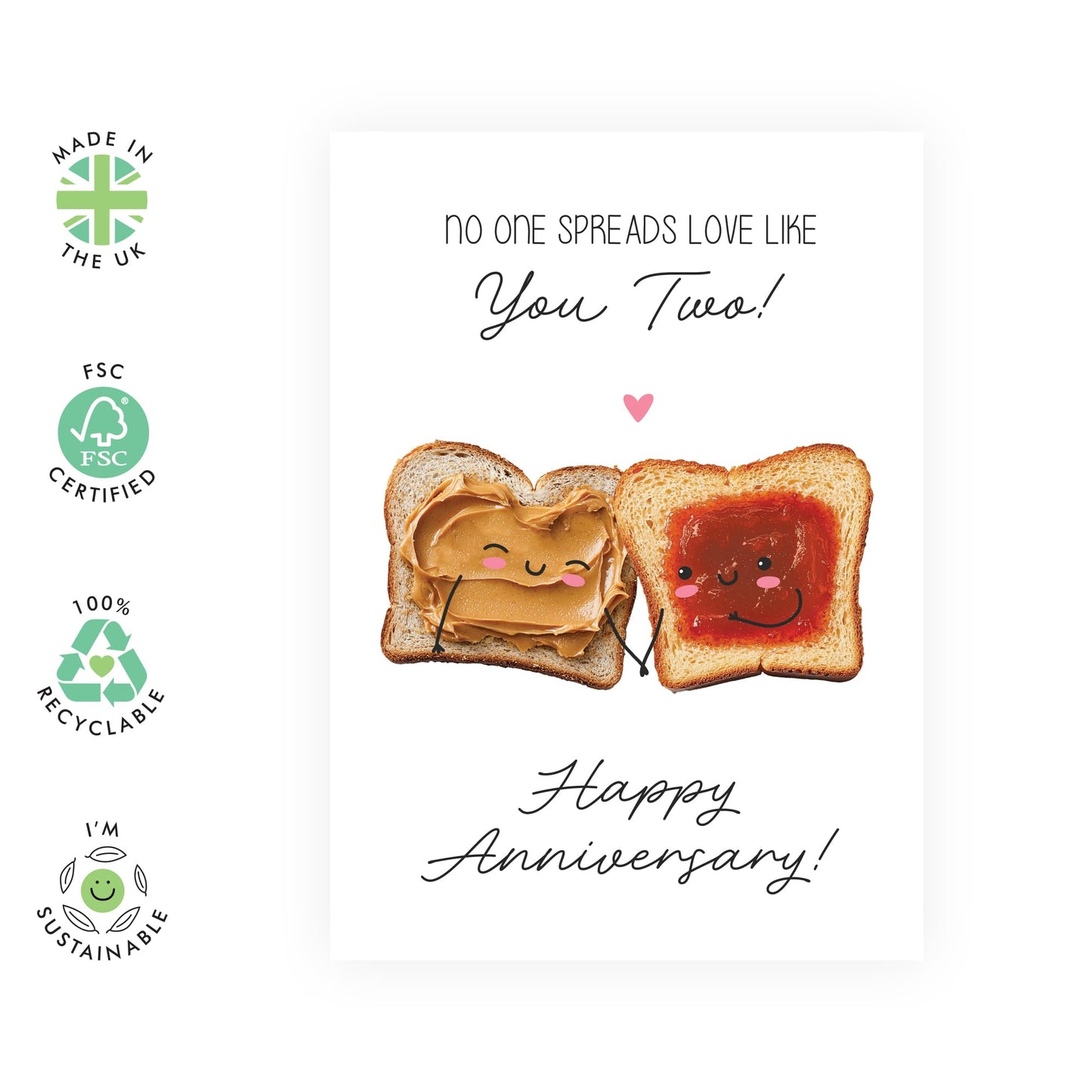 Creative and Fun Anniversary Card for Them - 'Spread Love Anniversary' - Gifts for Friends, Brother, Sister, Mum, Dad, Parents, Cousin - Greetings for Him Her - Comes with Fun Stickers