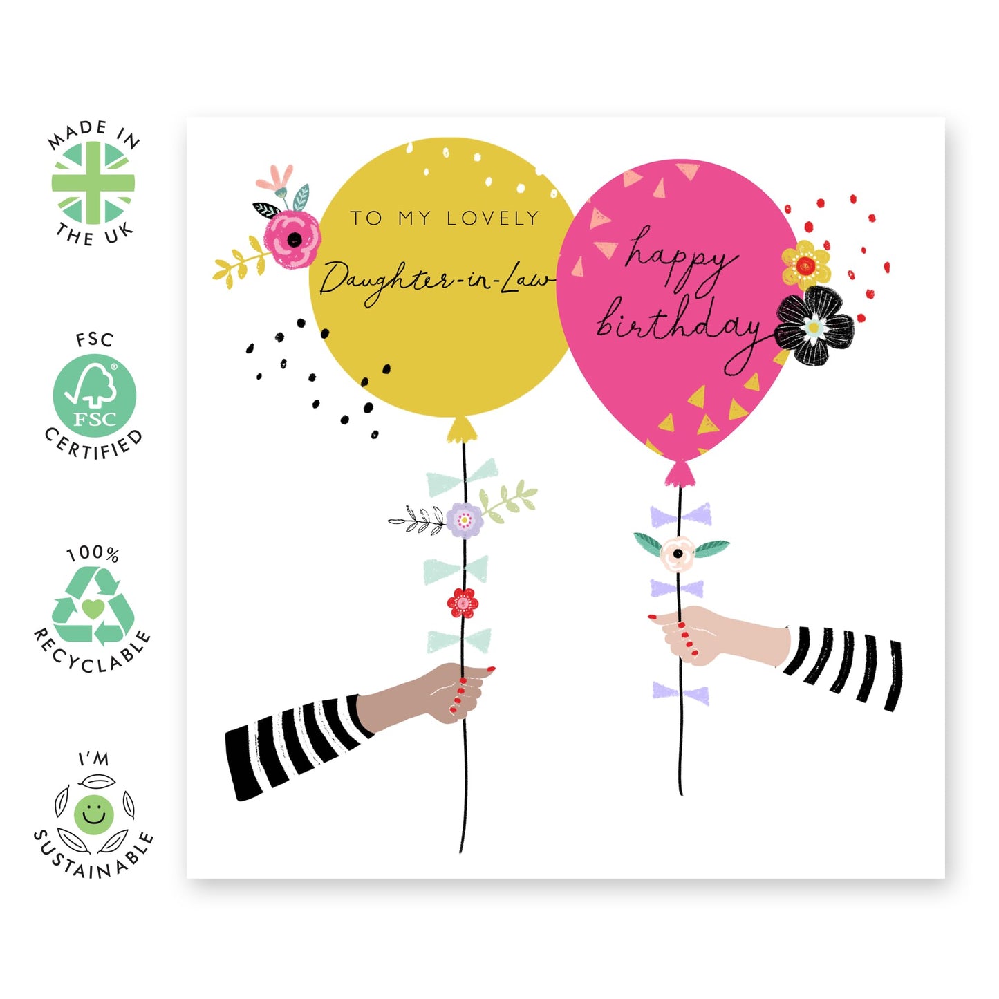 Birthday Card For Daughter In Law - Pretty Greeting Cards For Women - To My Lovely Daughter-in-law -heartfelt Gifts And Presents For Her - Comes With Cute Stickers - By Central 23