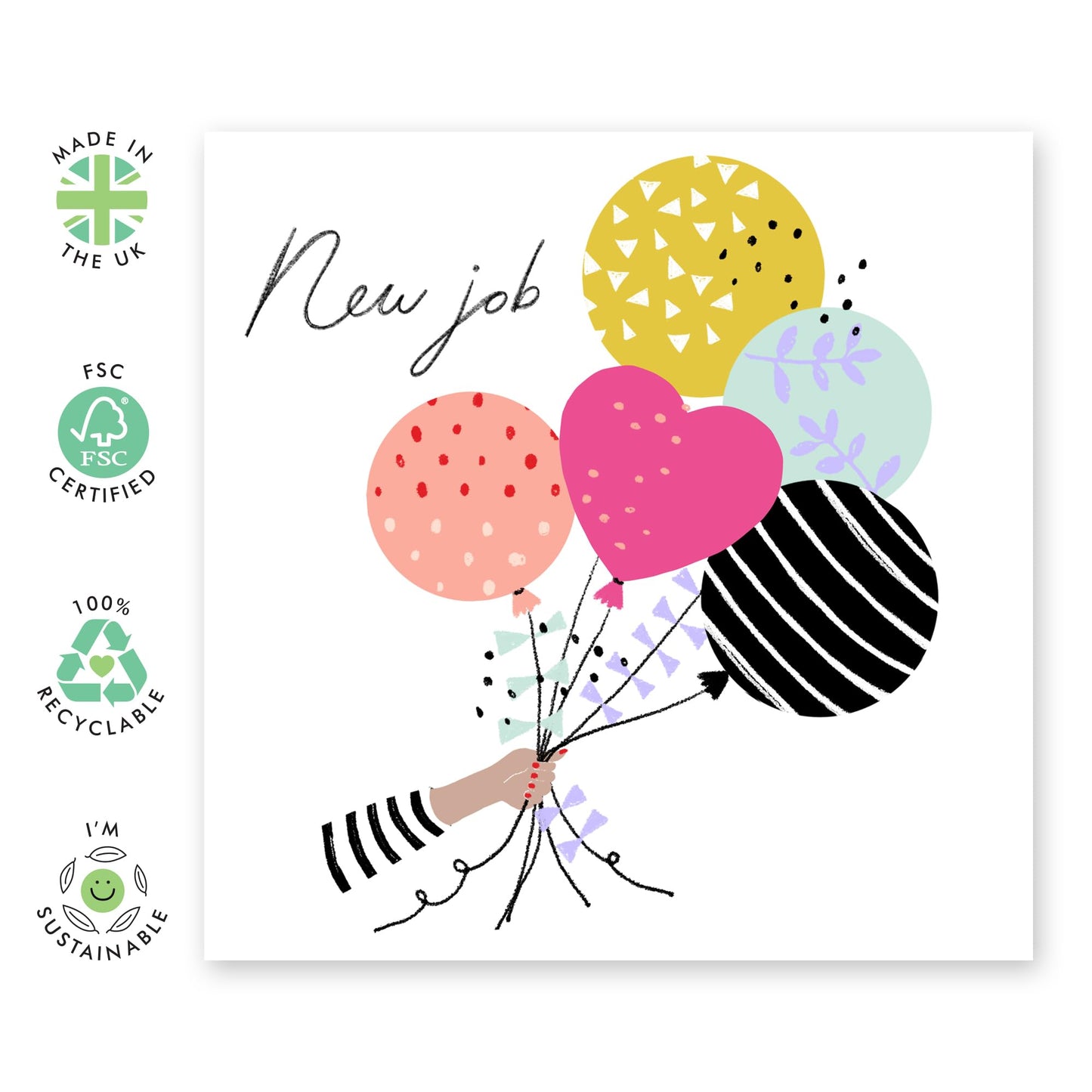Leaving Cards Colleagues - New Job Balloons - Congratulations New Job Card For Women Men - New Job Card - Good Luck Card Colleague - Goodbye Cards - Comes With Fun Stickers By Central 23