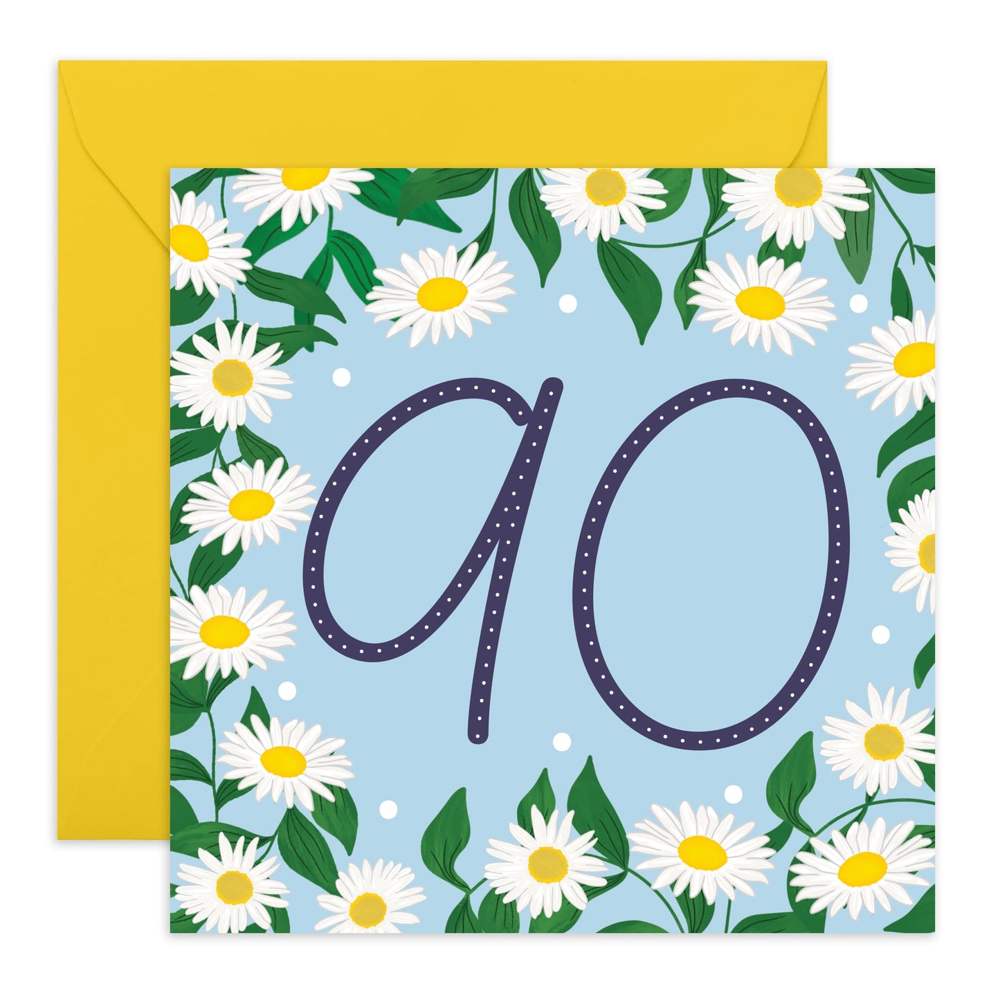 90th Birthday Cards Grandma - Daisy Chain 90 - Grandmum Birthday Greeting Card - Gifts For Her - Happy Ninetieth Birthday Cards For Grandma Grandmother - Comes With Fun Stickers - By Central 23