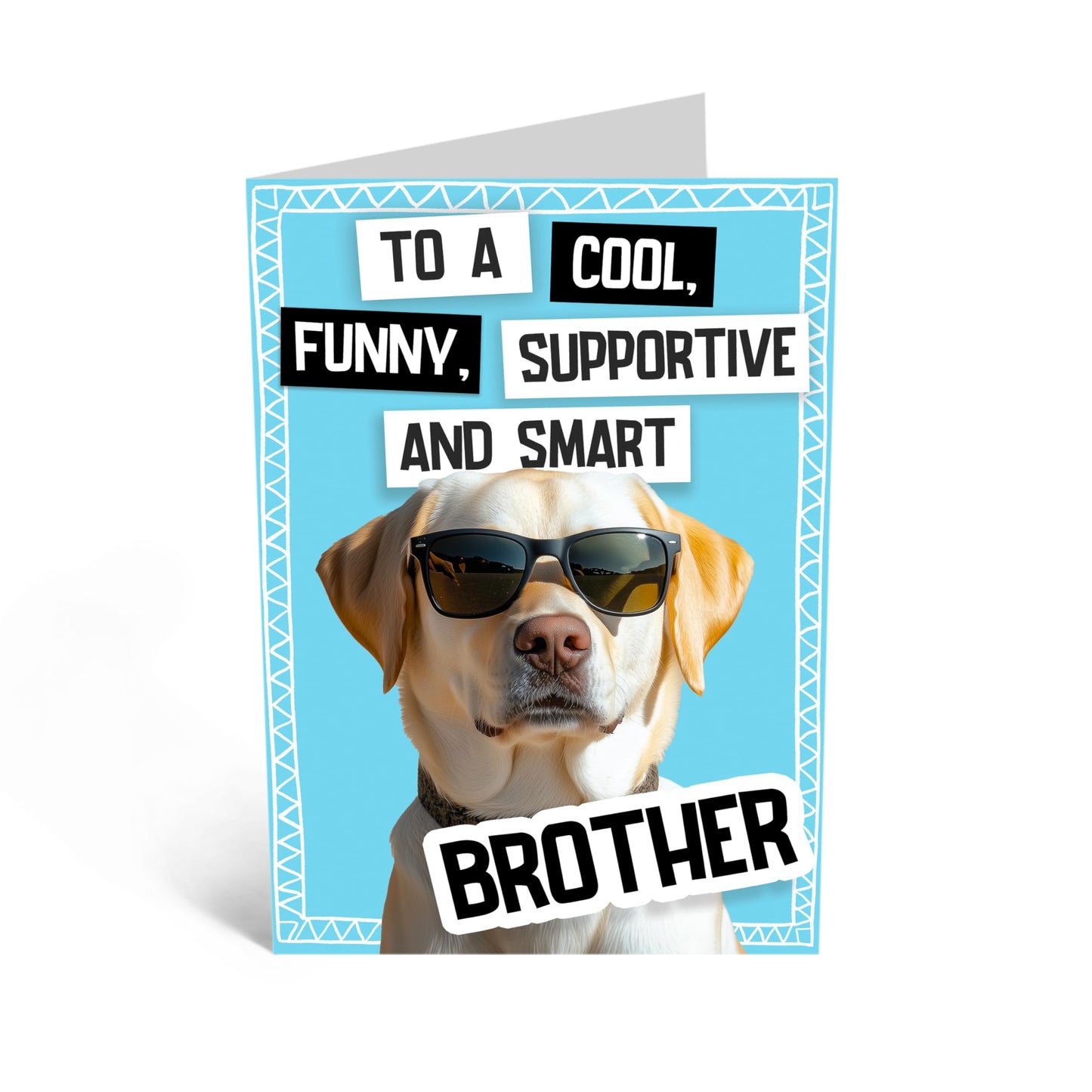 Greeting Card - 'BROTHER DOG' - Perfect for Celebrating the Special Bond Between Siblings - Ideal for Adding Warmth and Affection to Any Occasion for Your Brother - Comes With Stickers By Central 23