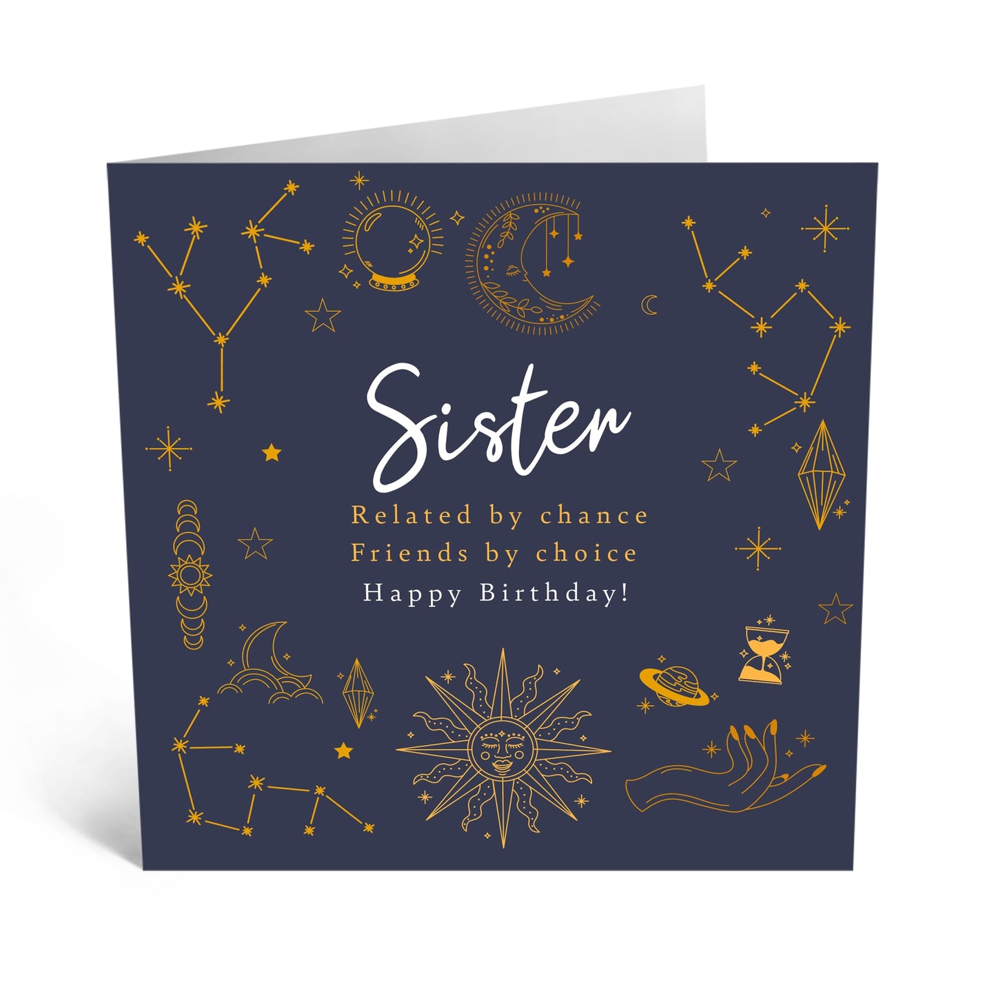 Birthday Greeting Card - 'SISTER, FRIENDS, CHOICE' - Perfect for Celebrating a Special Day with Love and Joy - Ideal for Super Sisters Siblings Best Friends BFFs - Comes With Stickers By Central 23