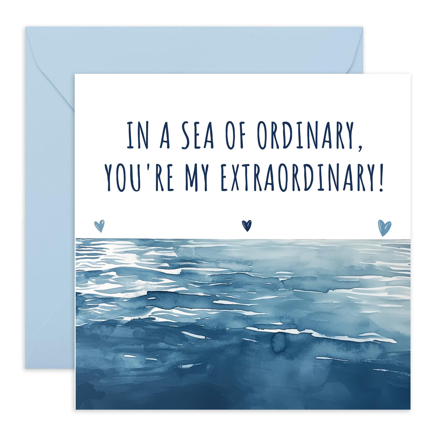 Love Cards For Him Her - In A Sea Of Ordinary - Valentines Day Card Girlfriend Boyfriend - Gift For Fiance - Anniversary Card Couple - Husband Wife - Comes With Stickers By Central 23