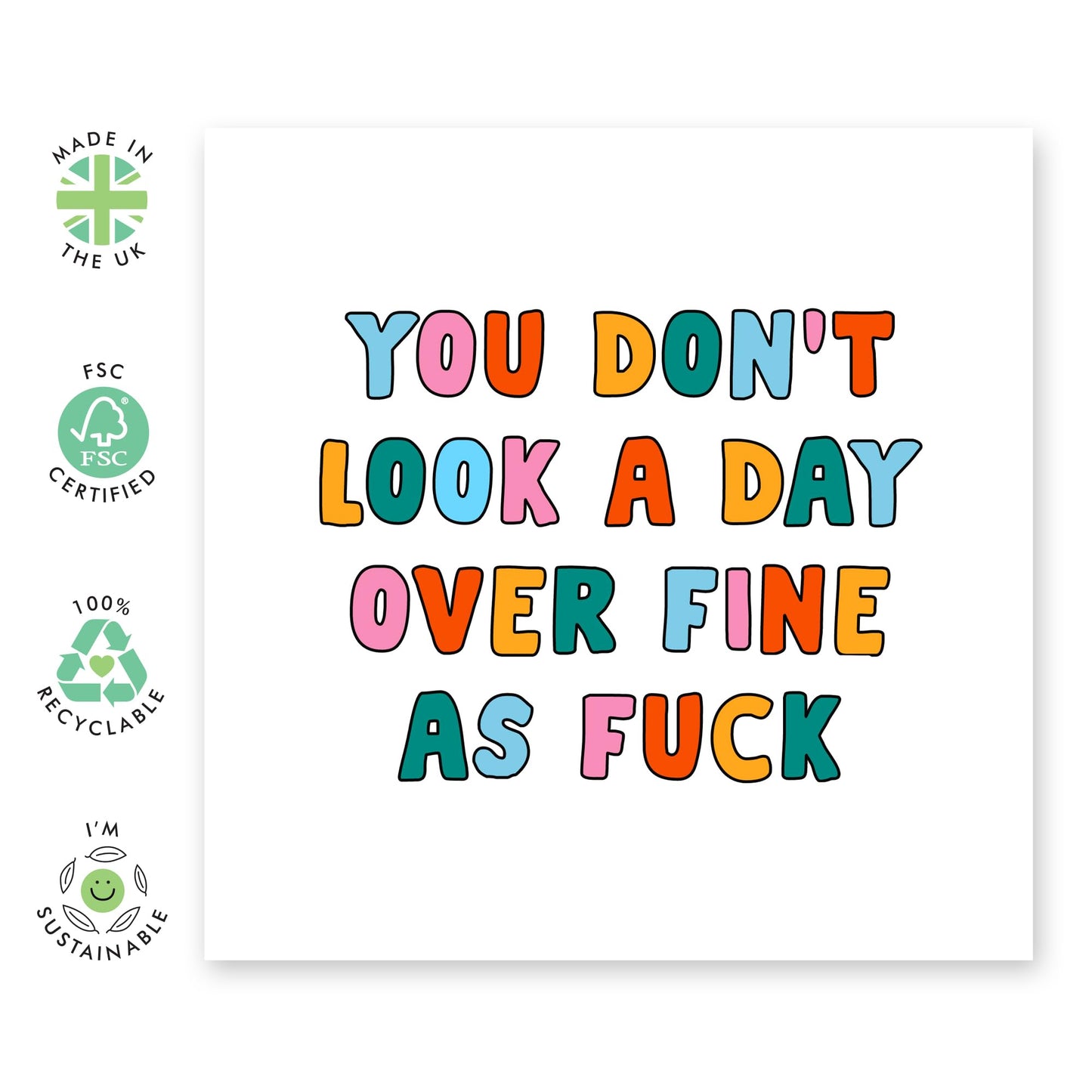 Best Friend Birthday Card Female - You Don't Look A Day Over - Funny Birthday Cards For Women - Humourous Greeting Cards For Mum Nan Aunt - Comes With Fun Stickers - By Central 23