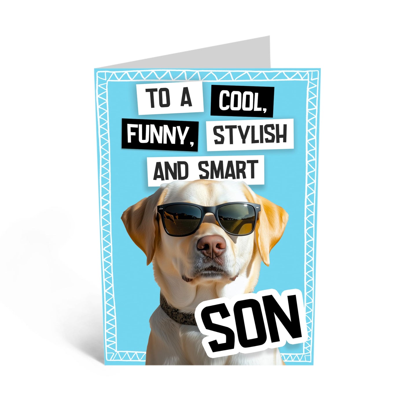 Greeting Card - 'SON DOG' - Perfect for Celebrating Your Special Bond with a Touch of Furry Charm - Ideal for Adding Warmth & Affection to Any Occasion for Your Son - Comes With Stickers By Central 23