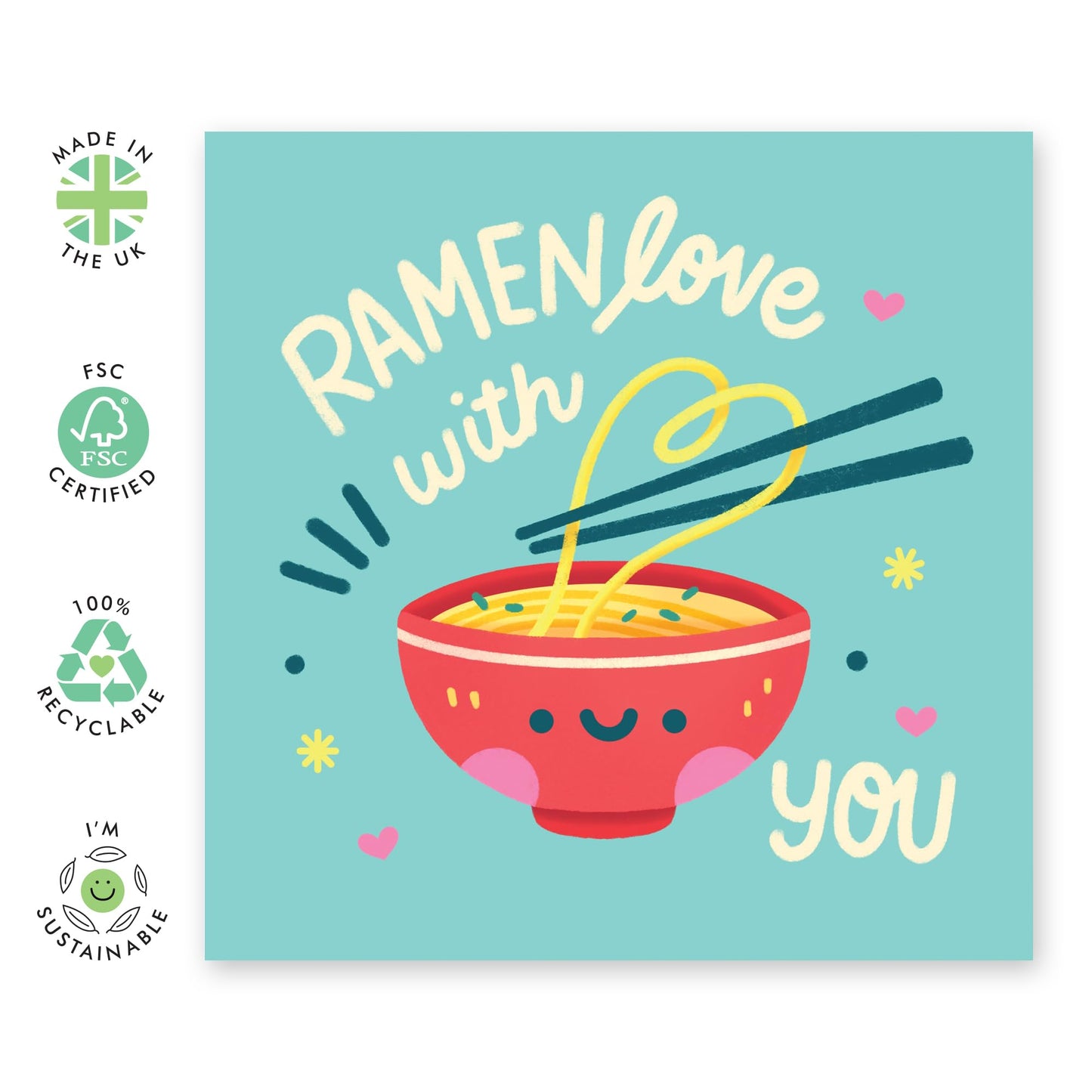 Anniversary Card For Her Him - Ramen - Valentines Cards For Boyfriend Girlfriend - Romantic Card For Couples - Wedding Anniversary Card For Wife Husband - Comes With Stickers By Central 23