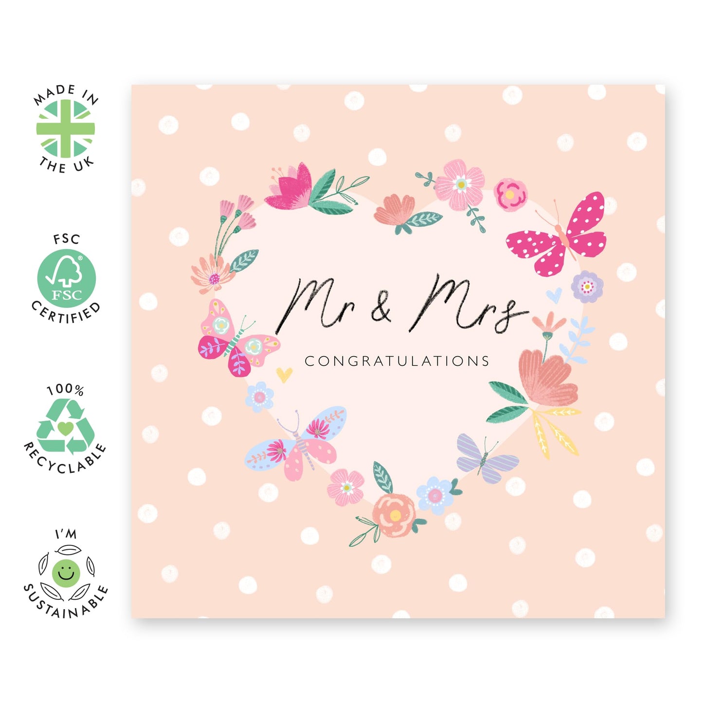 Engagement Card For Fiancé - Mr And Mrs Butterflies - Anniversary Card Husband Wife - Valentines Day Cards Boyfriend Girlfriend Men Women - From Best Friend - Comes With Stickers By Central 23