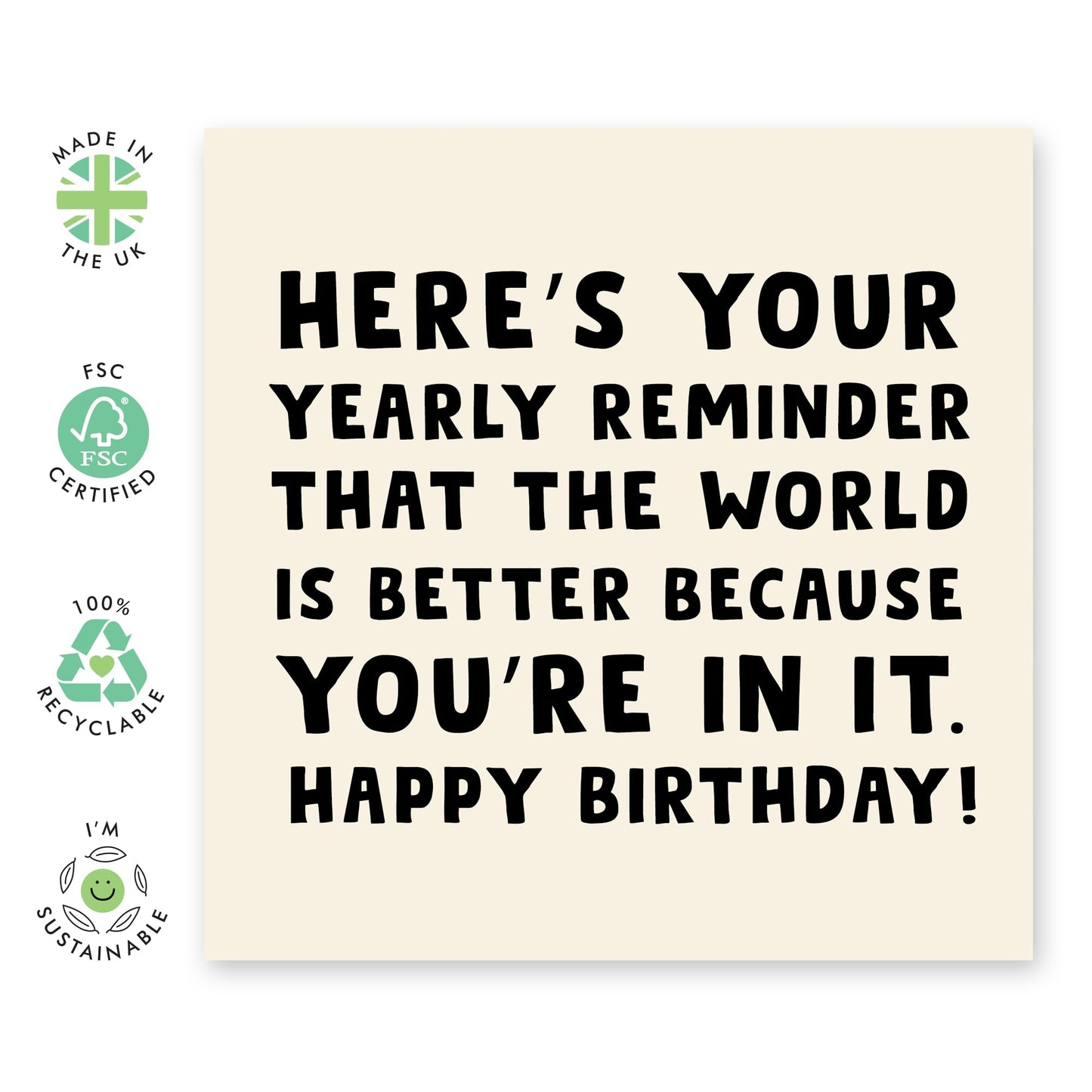 Heartfelt Birthday Card – 'The World is Better Because You’re in It' – Inspirational Gifts for Friends, Men, Women, Family, or Loved Ones - Comes with Fun Stickers