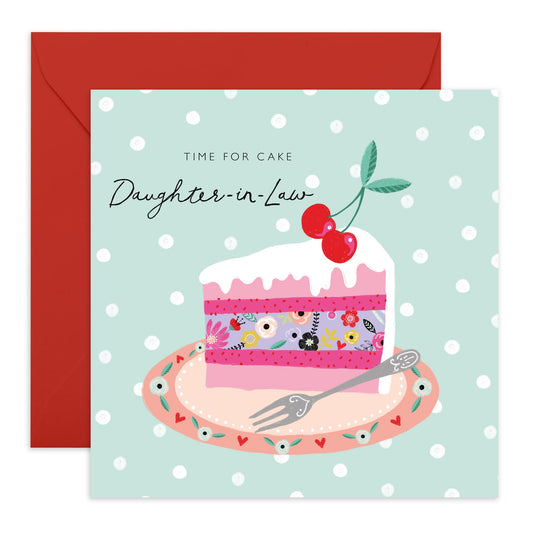 Happy Birthday Daughter In Law - Bday Cake - Floral Greeting Cards For Women Her Female - Pretty Birthday Card For Daughter-in-law - Comes With Stickers By Central 23