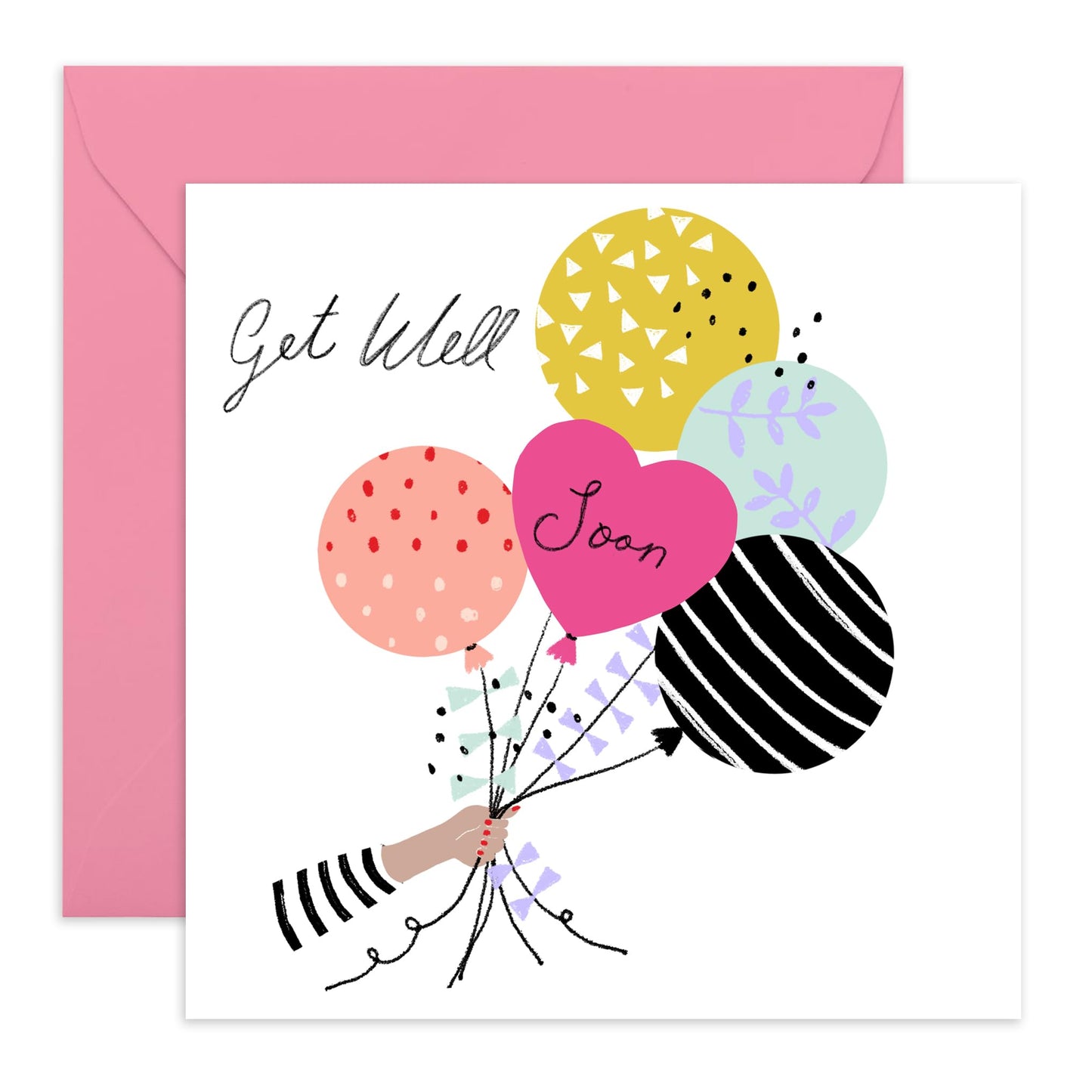Get Well Soon Cards And Envelope - Get Well 28 - Speedy Recovery Him Her - Feel Better Soon Cards For Men Women - Floral Greeting Card - For Girl Friends - Comes With Stickers - By Central 23