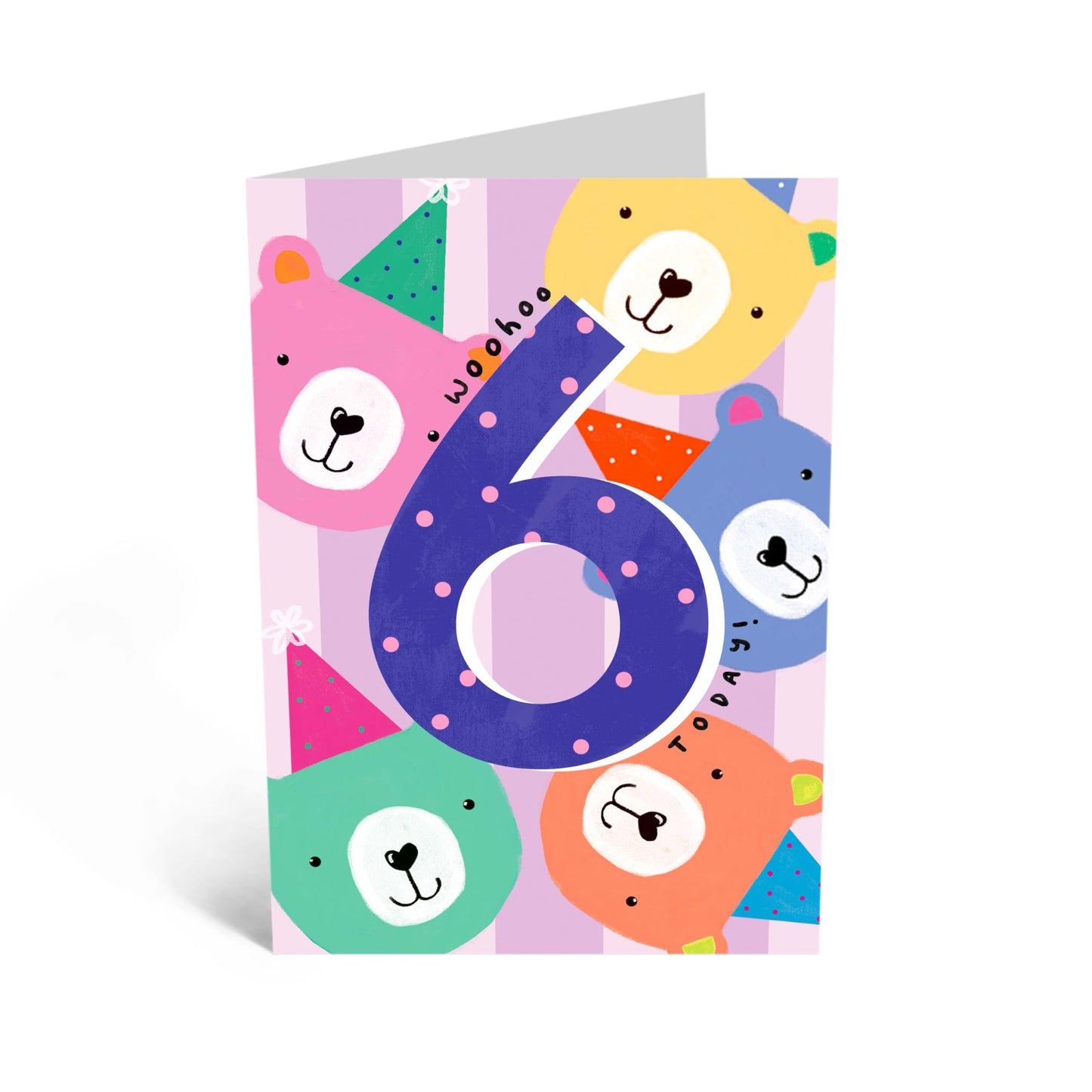 Birthday Card - '6 TODAY TEDDYS' - Perfect for Celebrating a Special 6th Birthday with Fun and Joy - Ideal for Little Ones Who Love Teddy Bears - For Boys and Girls - Comes With Stickers By Central 23