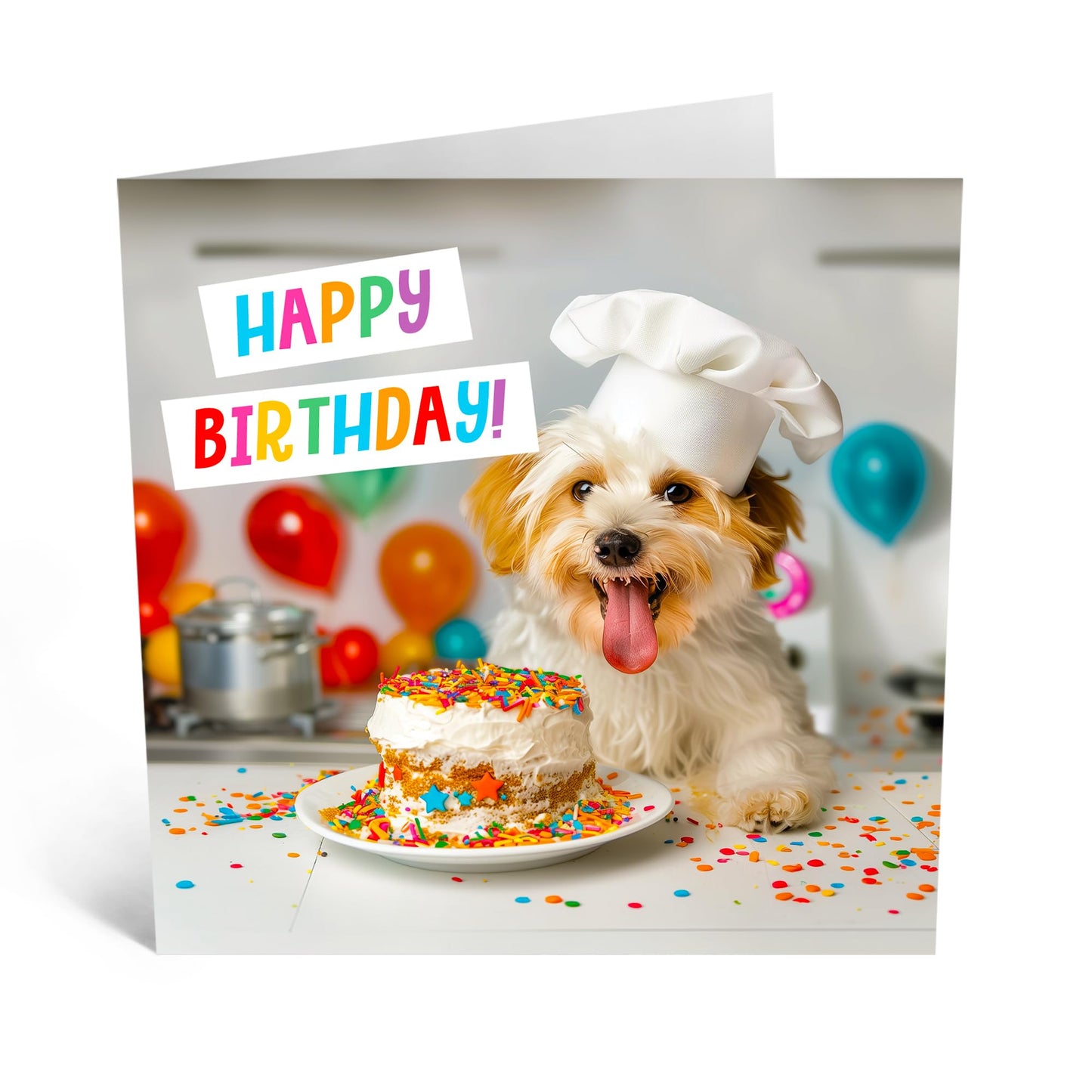 Birthday Card - 'HAPPY BIRTHDAY DOG CAKE' - Perfect for Celebrating with a Fun & Furry Twist - Ideal for Dog Lovers and Adding a Playful Touch to Their Special Day - Comes With Stickers By Central 23