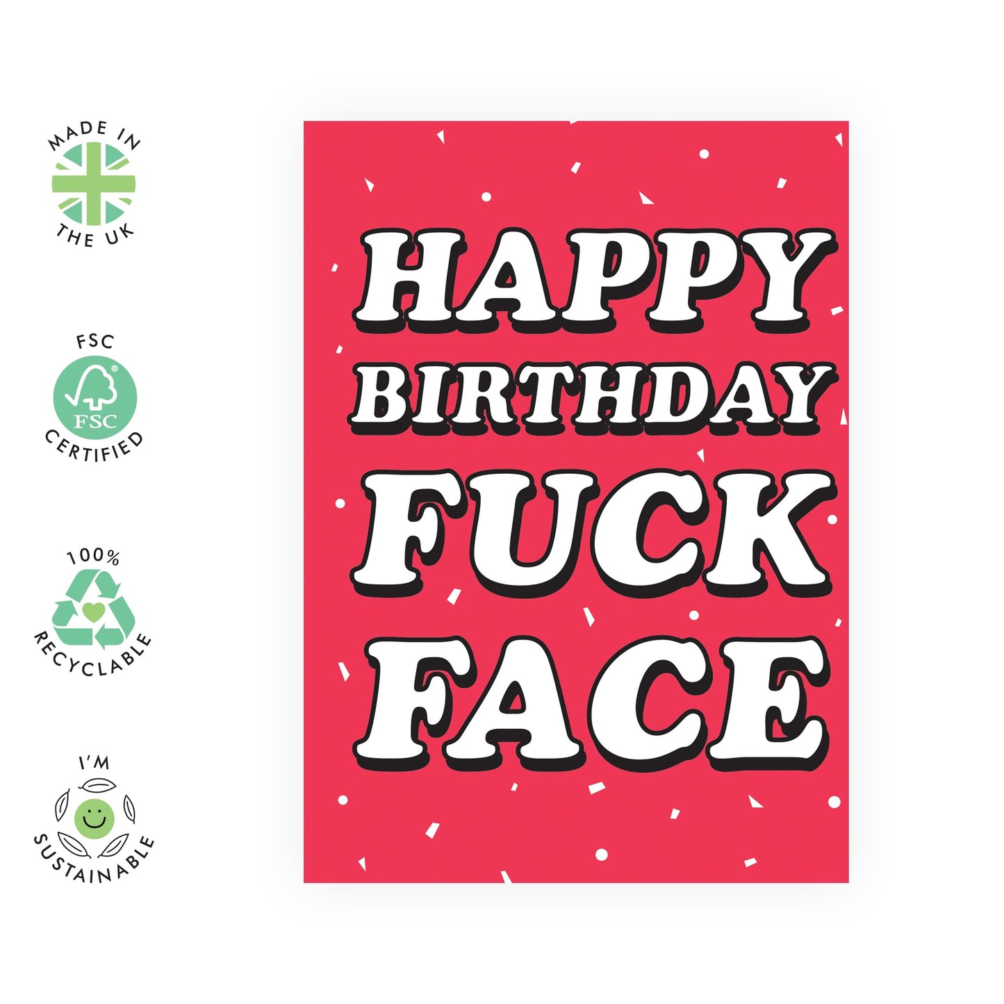 Brother Birthday Card From Sister - Happy-birthday-f*ck-face - Funny Birthday Cards For Men Women - Hilarious Gifts For Cousins Friends For Him Her - Comes With Fun Stickers By Central 23
