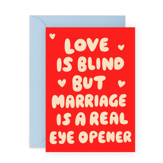 Anniversary Card For Husband Wife - Love Is Blind - Wedding Anniversary Card For Mum Dad - Gift For Daddy Mummy - Comes With Stickers - By Central 23