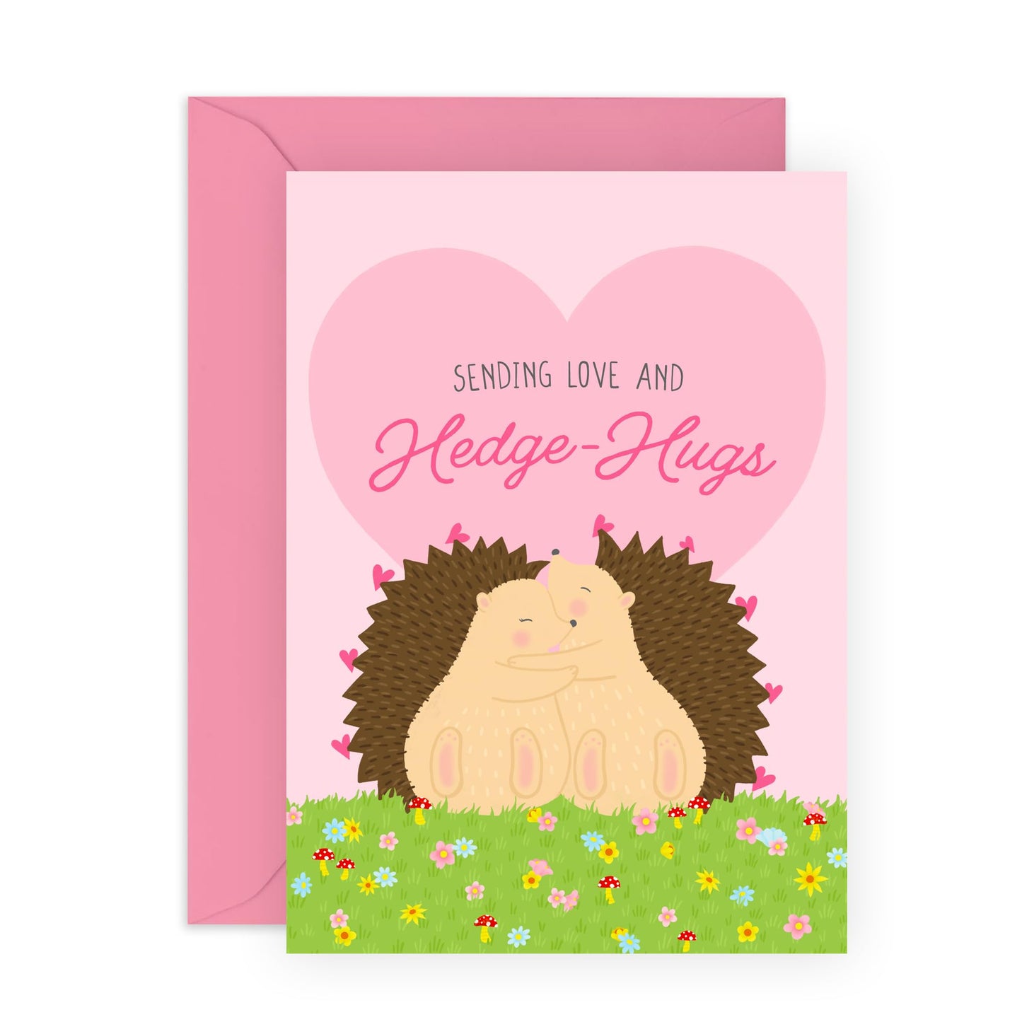 Birthday Card Women - Sending Love And Hedge-hugs - Mothers Day Card From Son Daughter - Wife Anniversary Card - Valentines Card Girlfriend - Love Cards - Comes With Stickers By Central 23