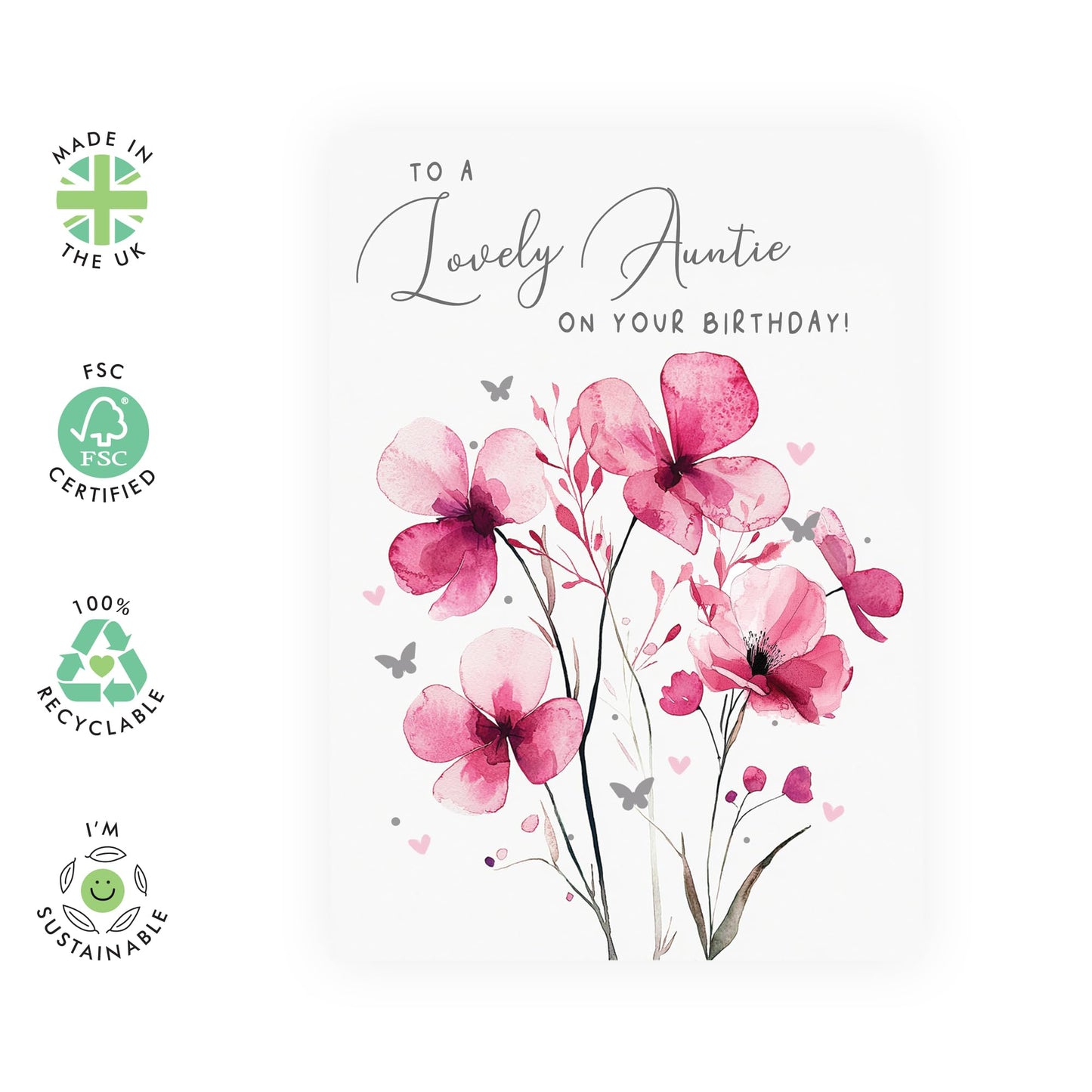 Birthday Greeting Card - 'LOVELY AUNTIE' - Perfect for Celebrating Her Special Day with Love and Joy - Ideal for Aunts to Show How Much They’re Appreciated - Comes With Stickers By Central 23