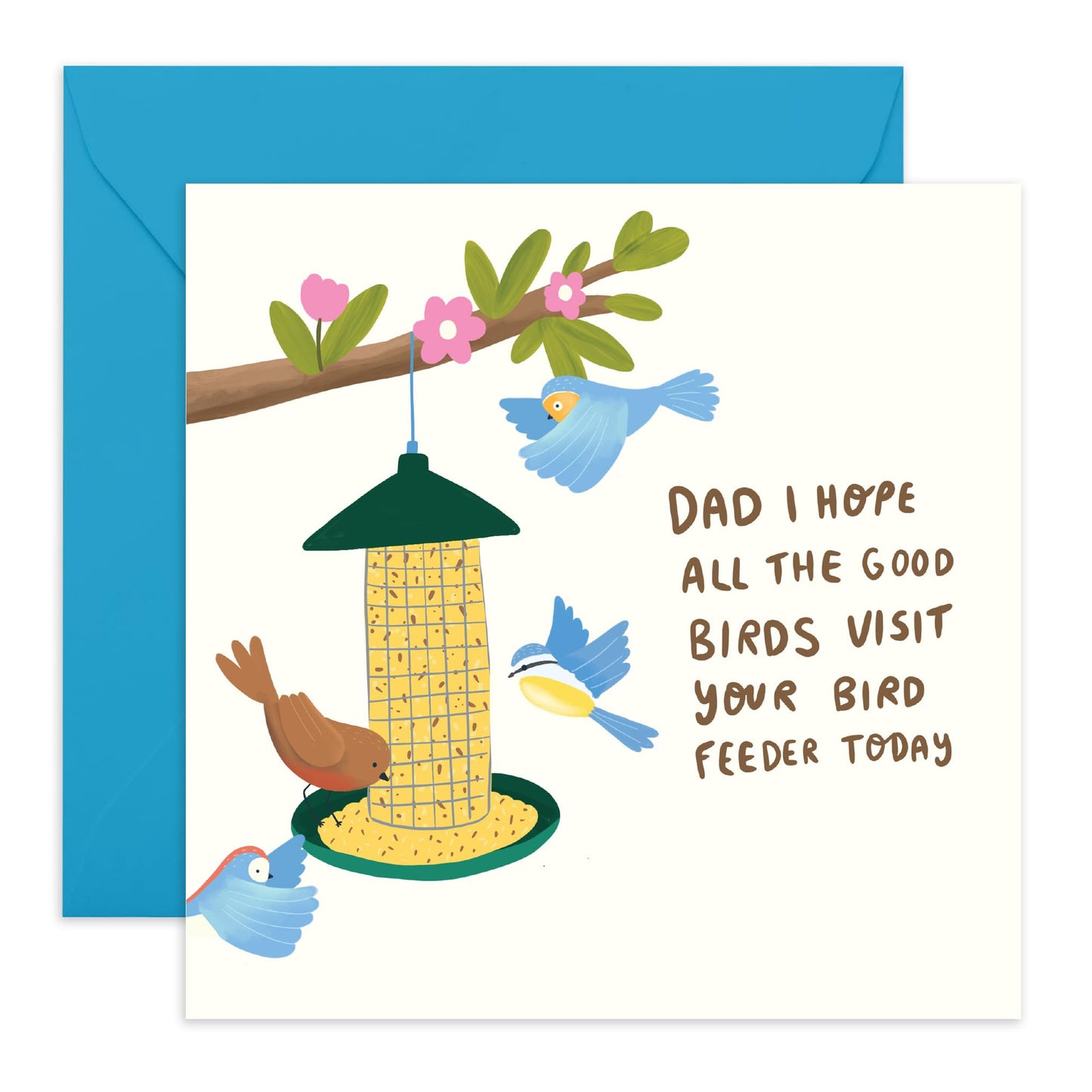 Birthday Cards For Dad Cute Sweet - Bird Feeder - Hilarious Father's Day Card For Dad - Bird Lover Birdwatcher Gifts For Men Pop Daddy - Comes With Fun Stickers By Central 23