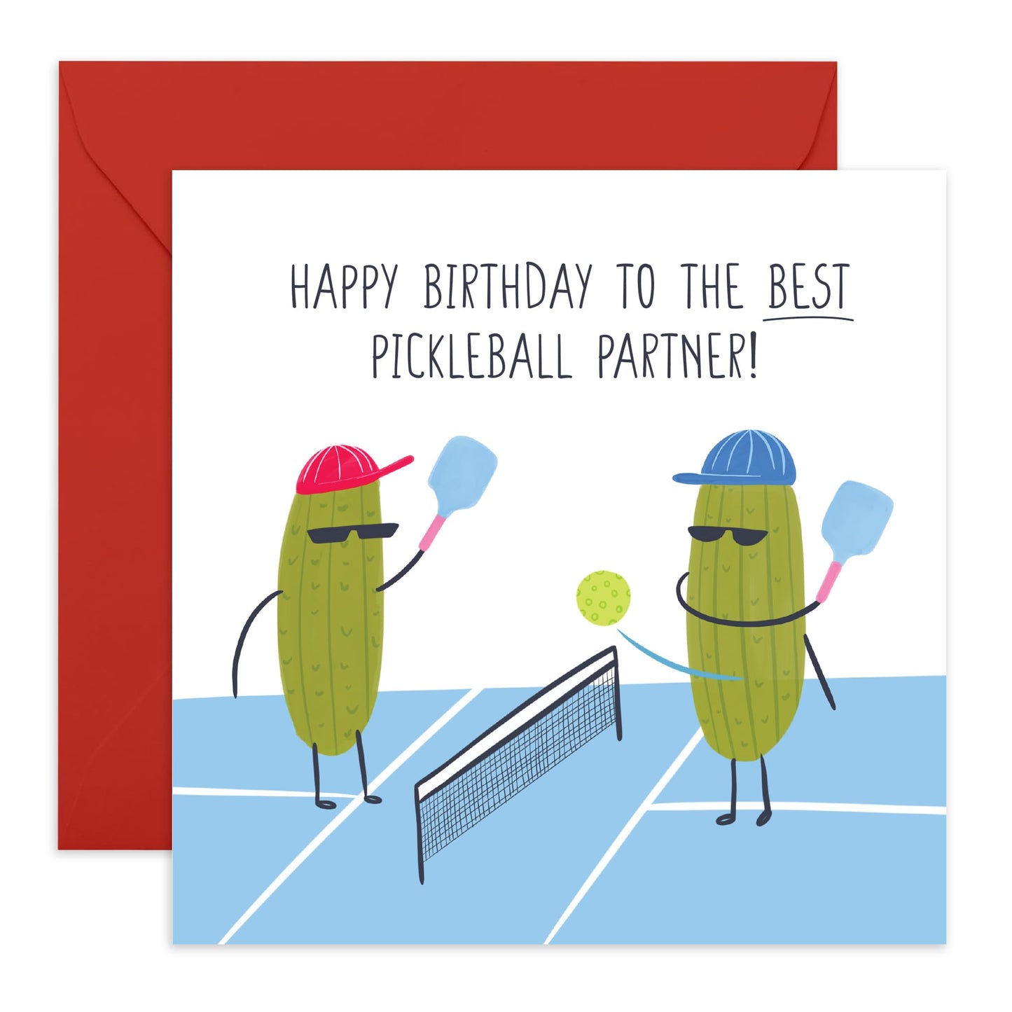 Funny Birthday Cards For Men Women - Birthday Pickleball Partner - Dad Mum Birthday Card - Sarcasm Humour Greeting Card - Funny Cards For Friends - Comes With Stickers By Central 23