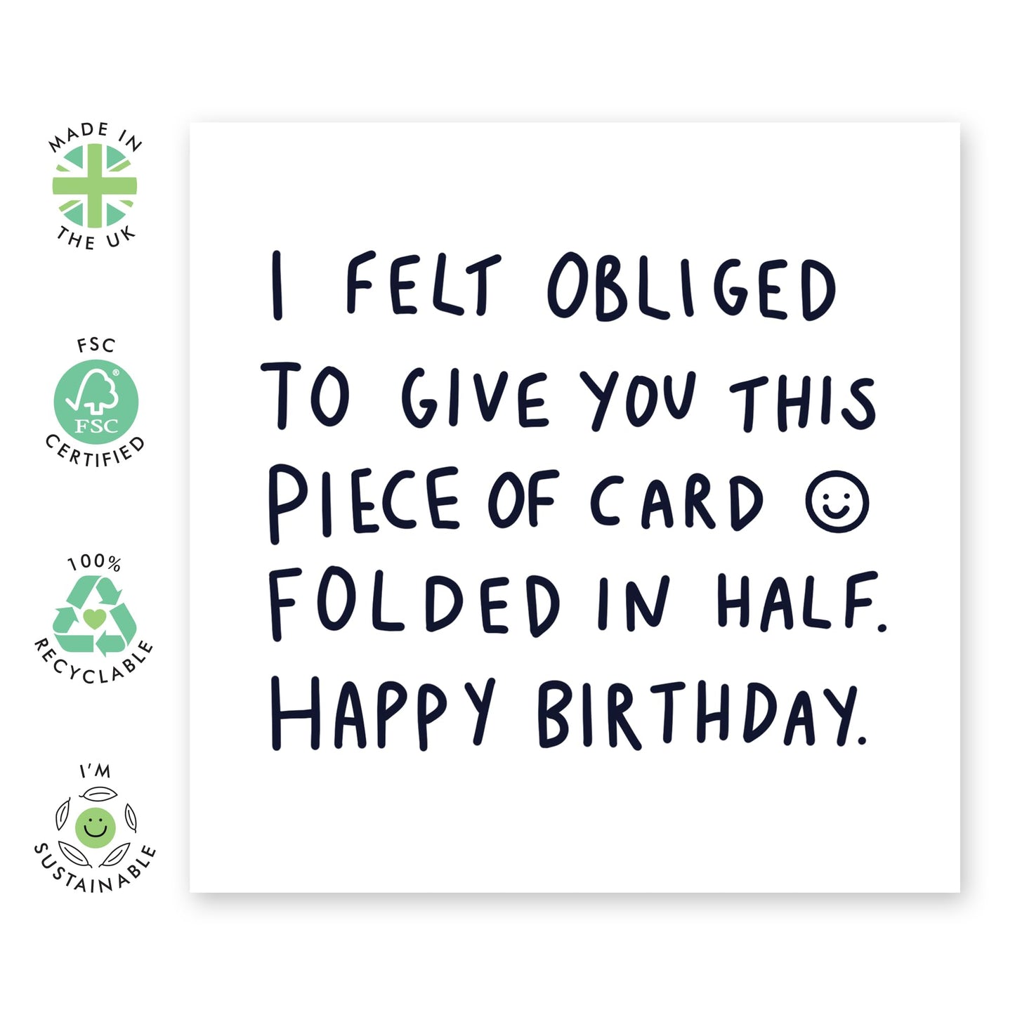 Nephew Birthday Card Funny - I Felt Obliged To Give Your This Card - Humourous Grandson Birthday Card - Gifts For Him Her Men Women - Comes With Fun Stickers By Central 23