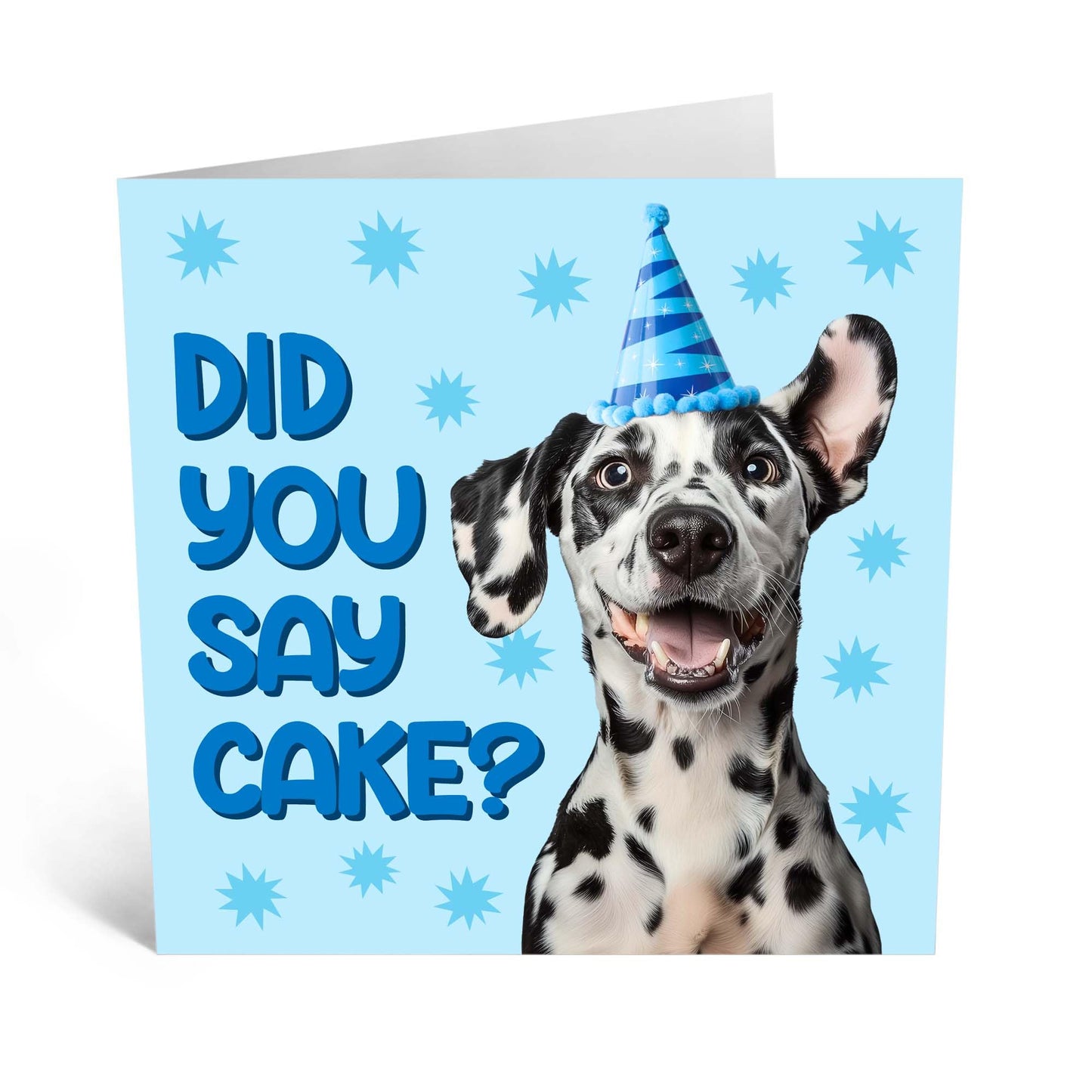 Birthday Card - 'DOG, DID YOU SAY CAKE?' - Perfect for Celebrating Dog Lovers - Ideal for Him Her Friends, Family, or Anyone Who Loves a Pawsitive Birthday Surprise - Comes With Stickers By Central 23
