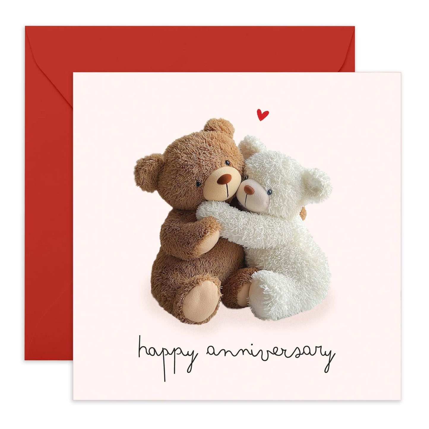 Happy Anniversary Card For Men Women - Teddy Bear - Cute Wedding Anniversary Card For Husband Wife - Love Gifts For Boyfriend Girlfriend Partner - Comes With Stickers - By Central 23