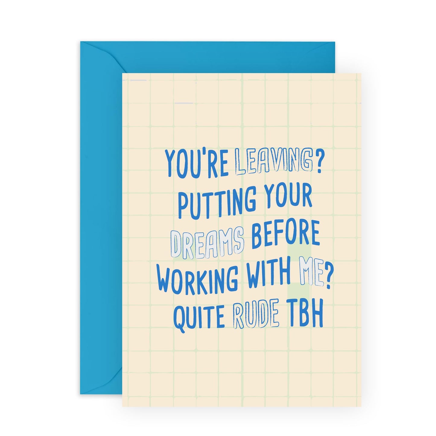 Jokes on Leaving Colleagues Card - 'Putting Your Dreams Before Me' - Gifts Greetings for Workmates, Coworkers, Colleagues, Mate, BFF - TBH - Comes with Fun Stickers