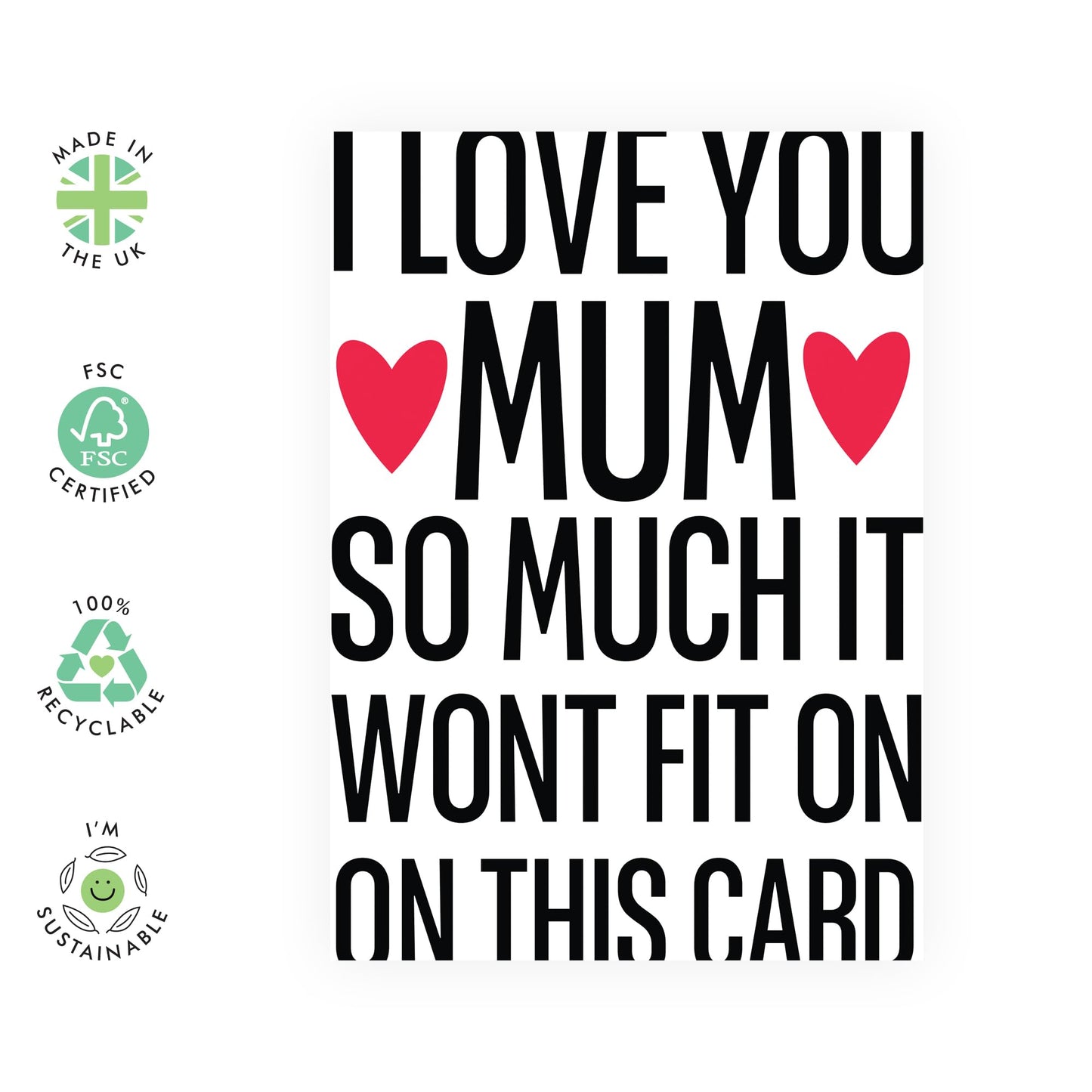 Mum Birthday Card From Daughter Son - I Love You So Much - Creative and Playful Greeting Cards for Mummy, Mama, Ma, Her, Women from Family - Gifts For Mothers Day - Comes With Fun Stickers