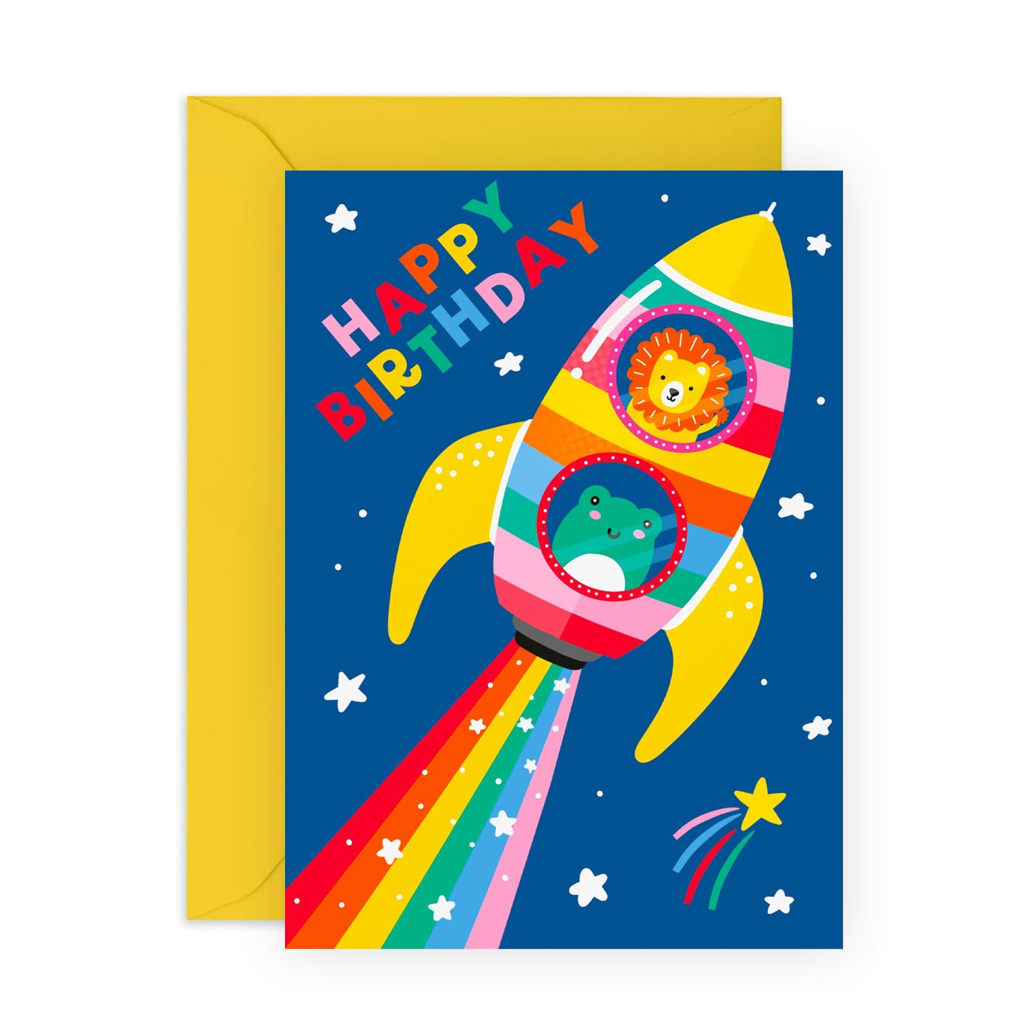 Kids Birthday Cards - Animals Rocket Birthday - Baby Milestone Cards - Birthday Card Boys Girls - Gift For Son Daughter Niece Nephew - Gift From Mum Dad - Comes With Stickers By Central 23