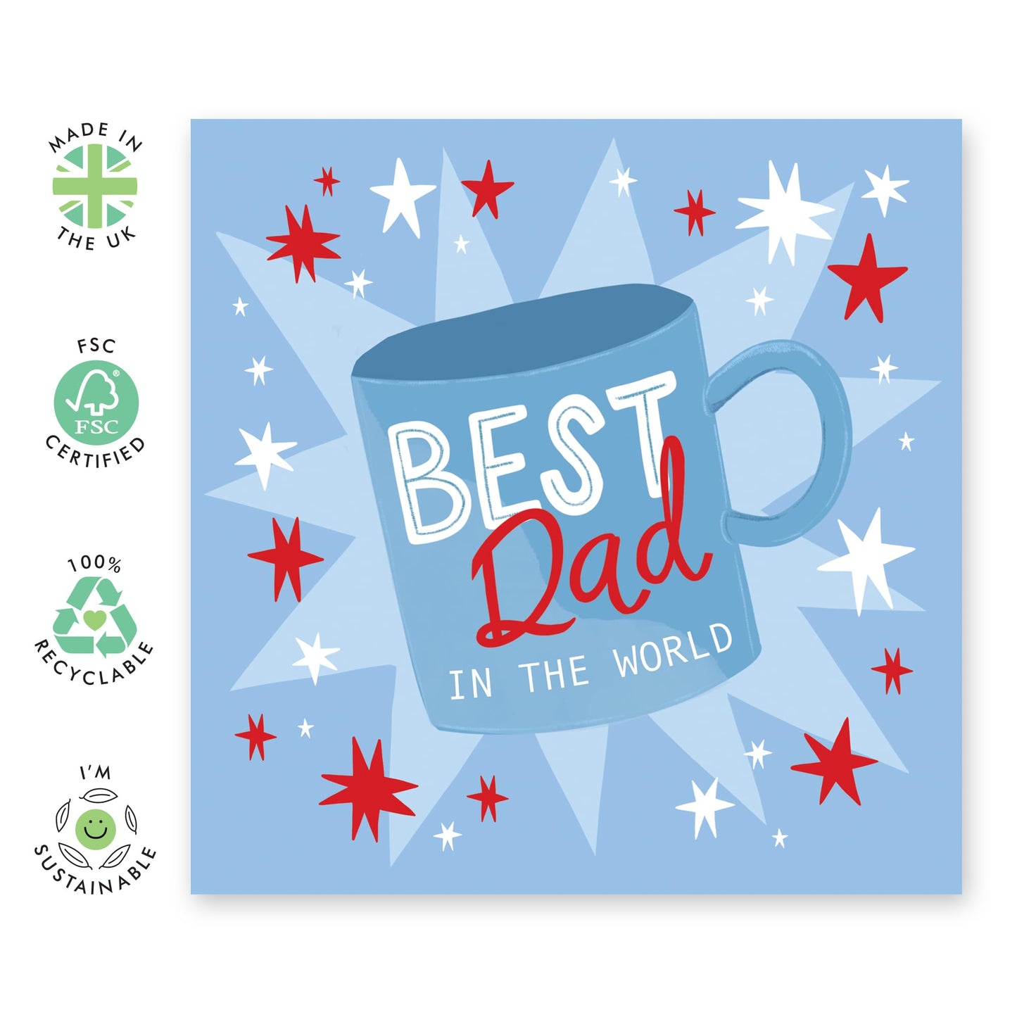Celebrate Dads Greeting Card - 'In The World' - Saying Thanks to Dad, Daddy, Grandfather, Pops, Grandad, Uncle, Step Dad, In-Law - Thank You So Much - Comes with Fun Stickers