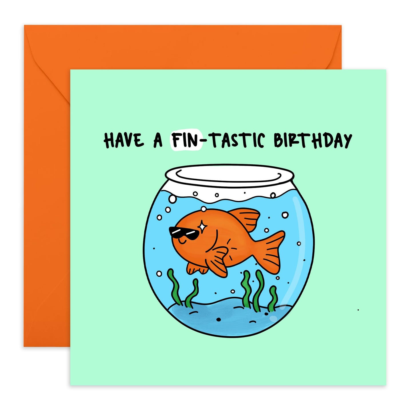 Birthday Greeting Card - 'FIN-TASTIC' - Perfect for Adding a Fun and Playful Touch to Birthday Celebration - Ideal for Him, Her, Friends, Family, Colleagues Brother - Comes With Stickers By Central 23
