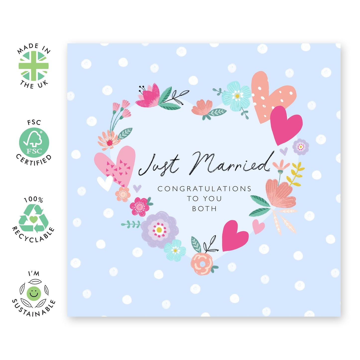 Best Wishes Gift For Him Her - Congratulations To Both Weddings - Floral Greeting Card - Congratulations Card For Men Women - Wedding Cards For Bride And Groom - Comes With Stickers By Central 23