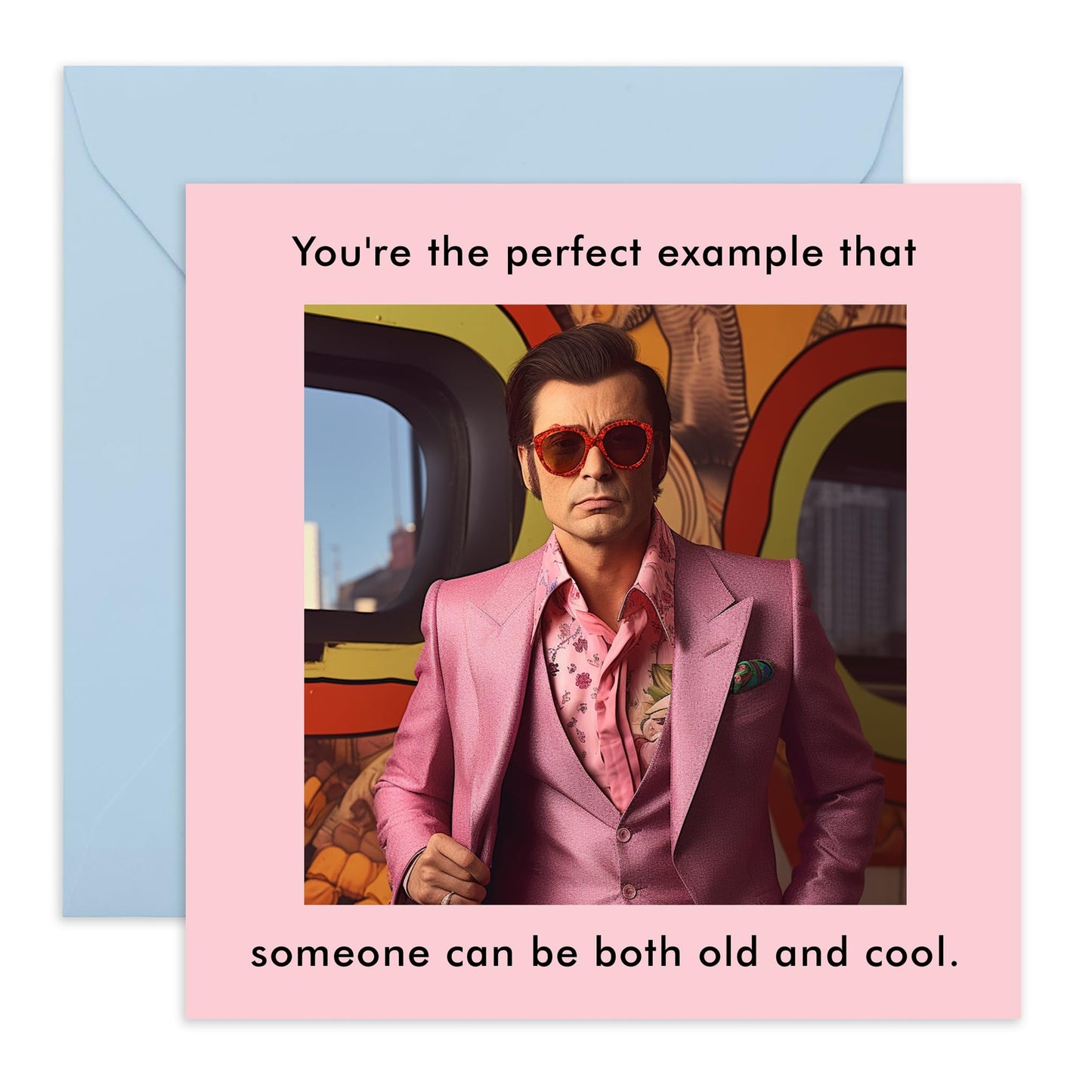 Cool Birthday Card For Him - 'Old And Cool' - Gifts for Men, Husband, Uncle, Grandpa, Friends - Looking Handsome - Comes with Fun Stickers