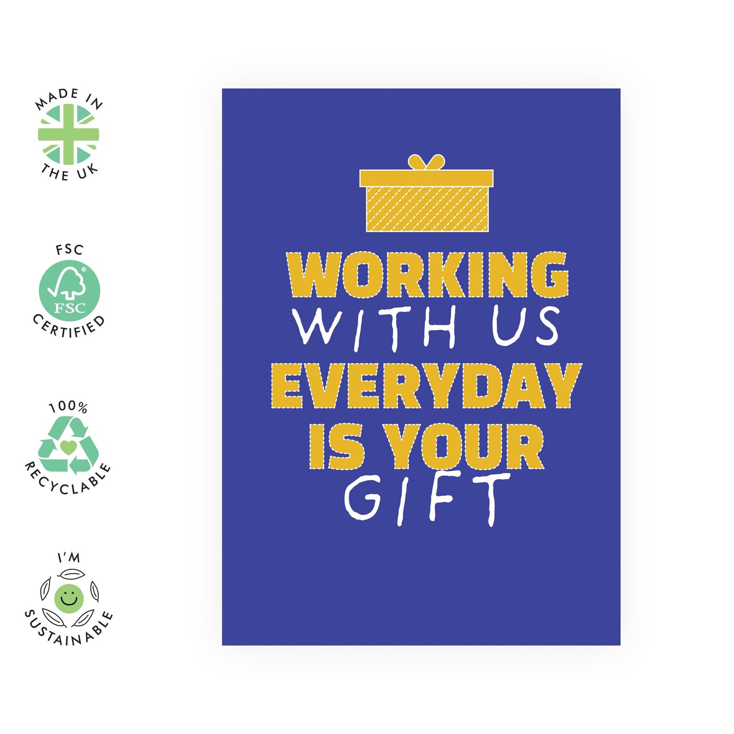 Thank You Greeting Card - 'Working With Us' - Showing Gratitude to Employees, Boss, Colleagues, Coworkers, Officemates, Work Friends - Your Gift - Comes with Fun Stickers