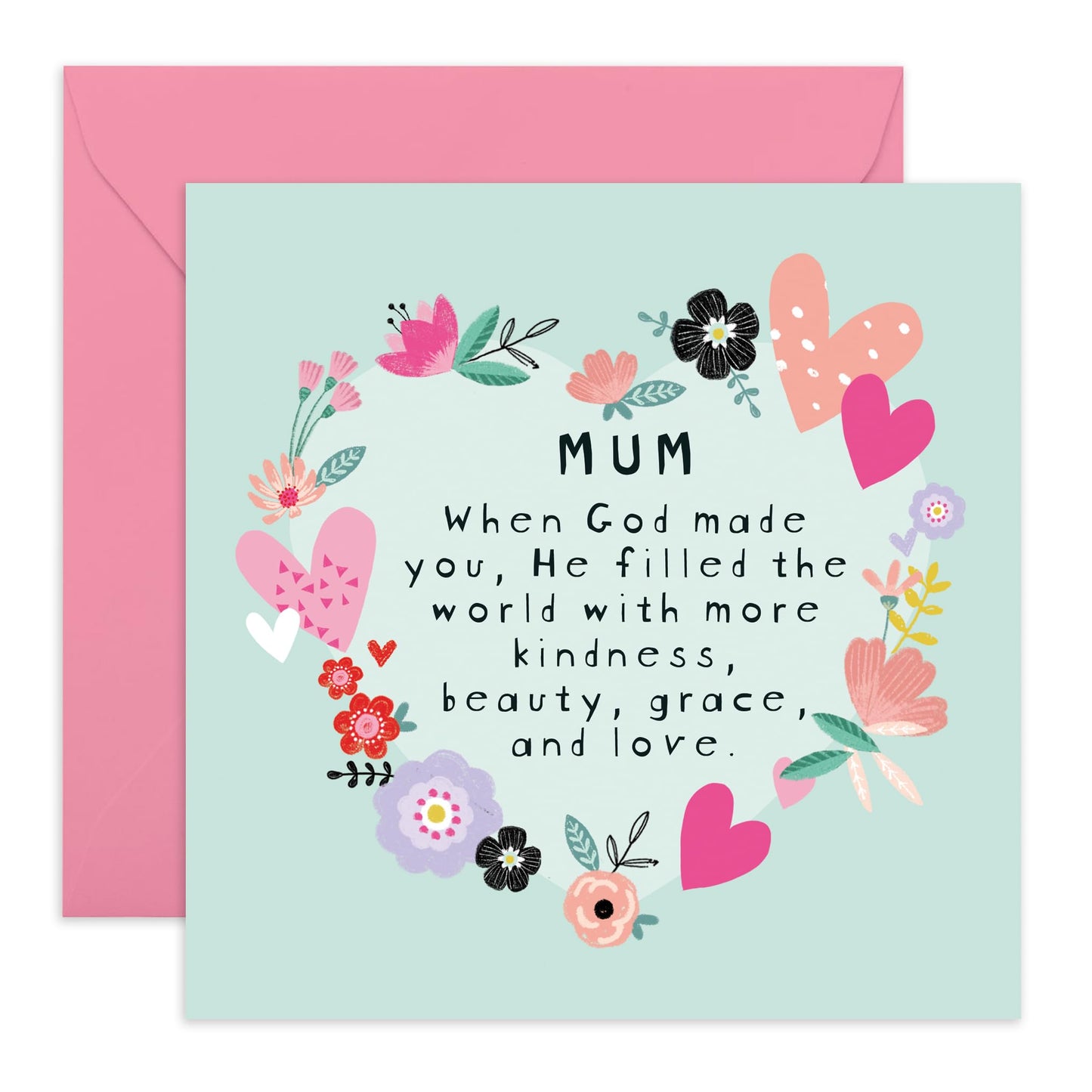 Happy Birthday Mum Cards And Envelopes - When God Made You - Thoughtful Words For Mummy Just Because - I Love You Gifts For Women Mama - Mothers Day Card From Son & Daughter - Comes With Stickers