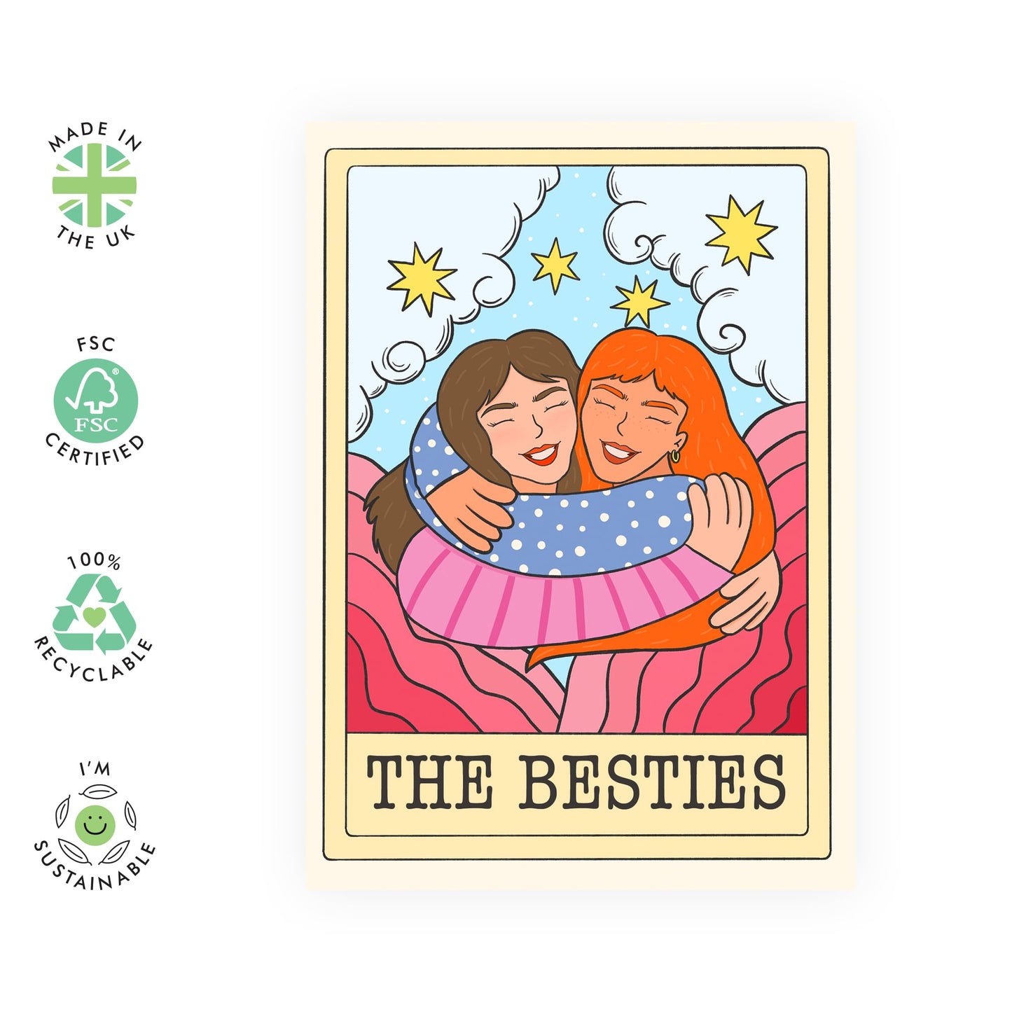 Best Friend Birthday Card For Women - The Besties Tarot - Heartfelt Greeting Cards For Friends Bestie Bff - Gifts For Her Female Girlfriends - Comes With Fun Stickers By Central 23