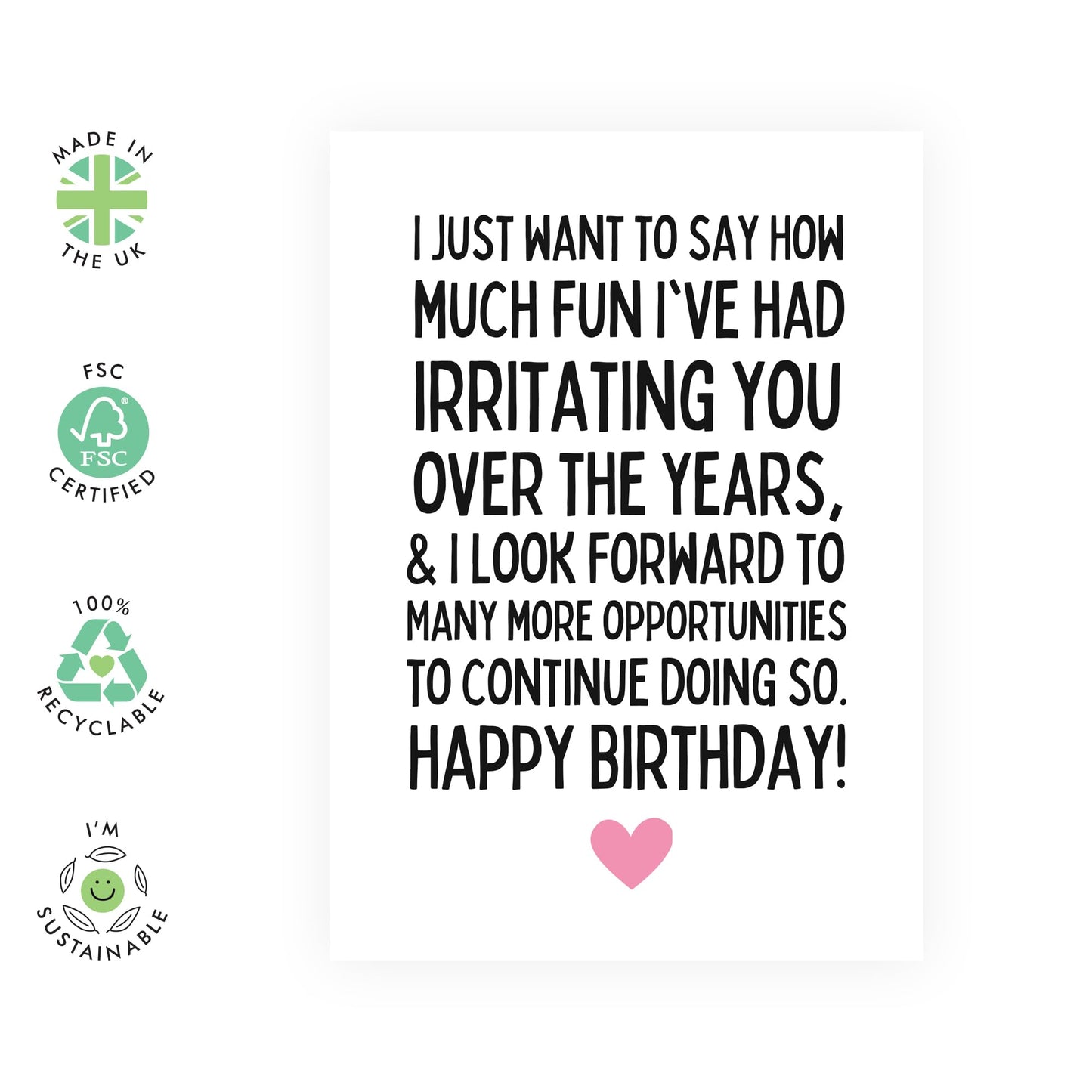 Wife Birthday Card - Irritating You Over The Years - Funny Birthday Cards For Husband - Girlfriend Boyfriend Birthday Card - Gifts For Couple Partner - Comes With Stickers - By Central 23