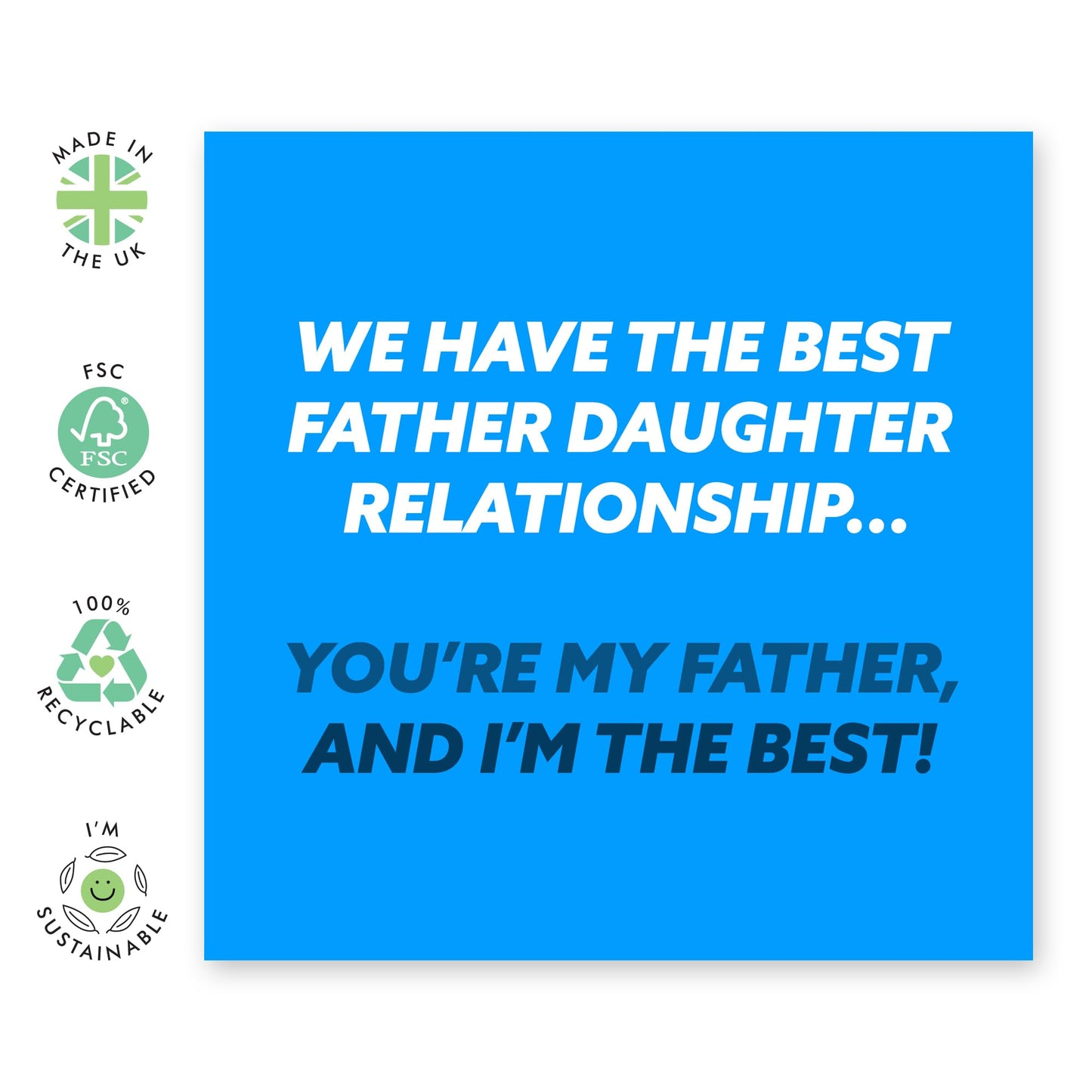 Heartwarming Card - 'BEST FATHER DAUGHTER RELATIONSHIP' - Celebrate the Special Bond Between Father and Daughter - Ideal for Any Occasion - Includes Envelope and Stickers by Central 23